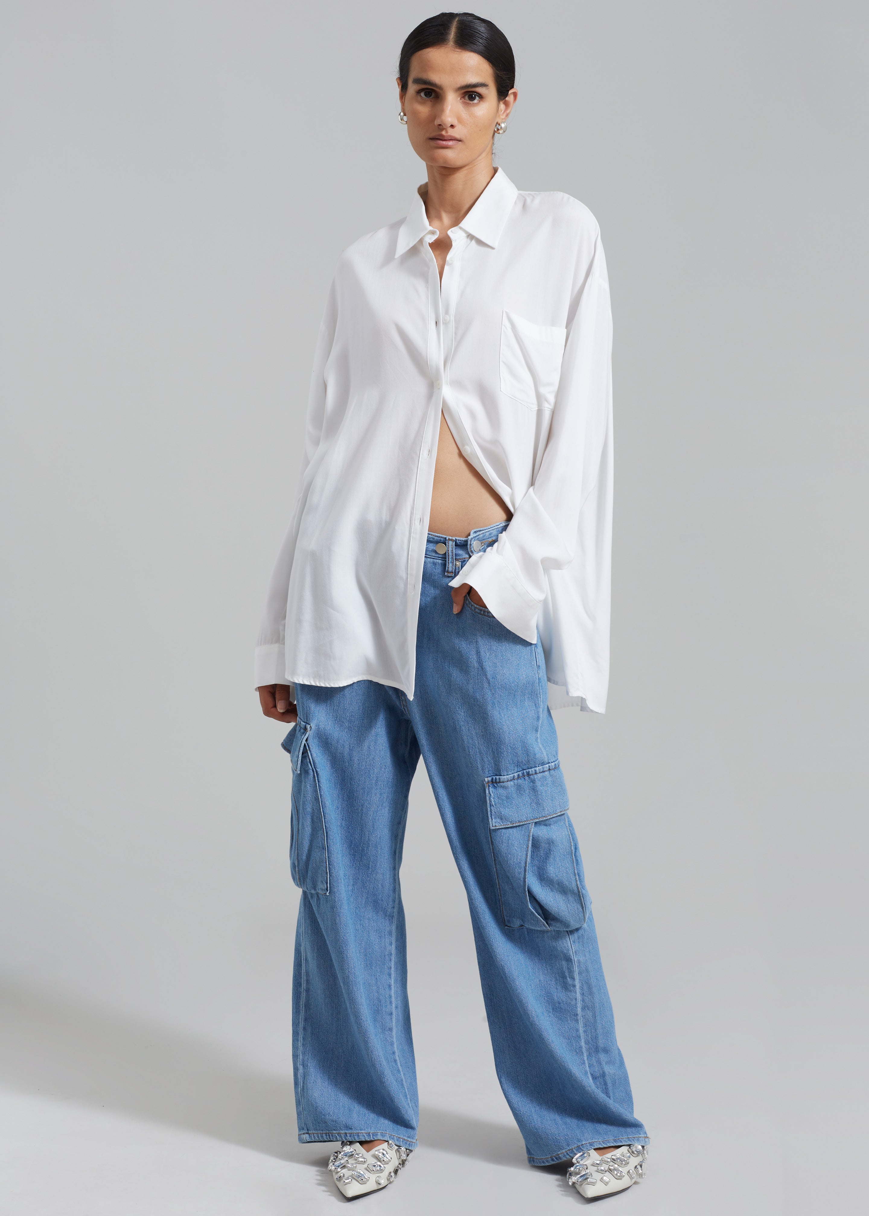 Tatum Cargo Jeans - Medium Wash - 6
