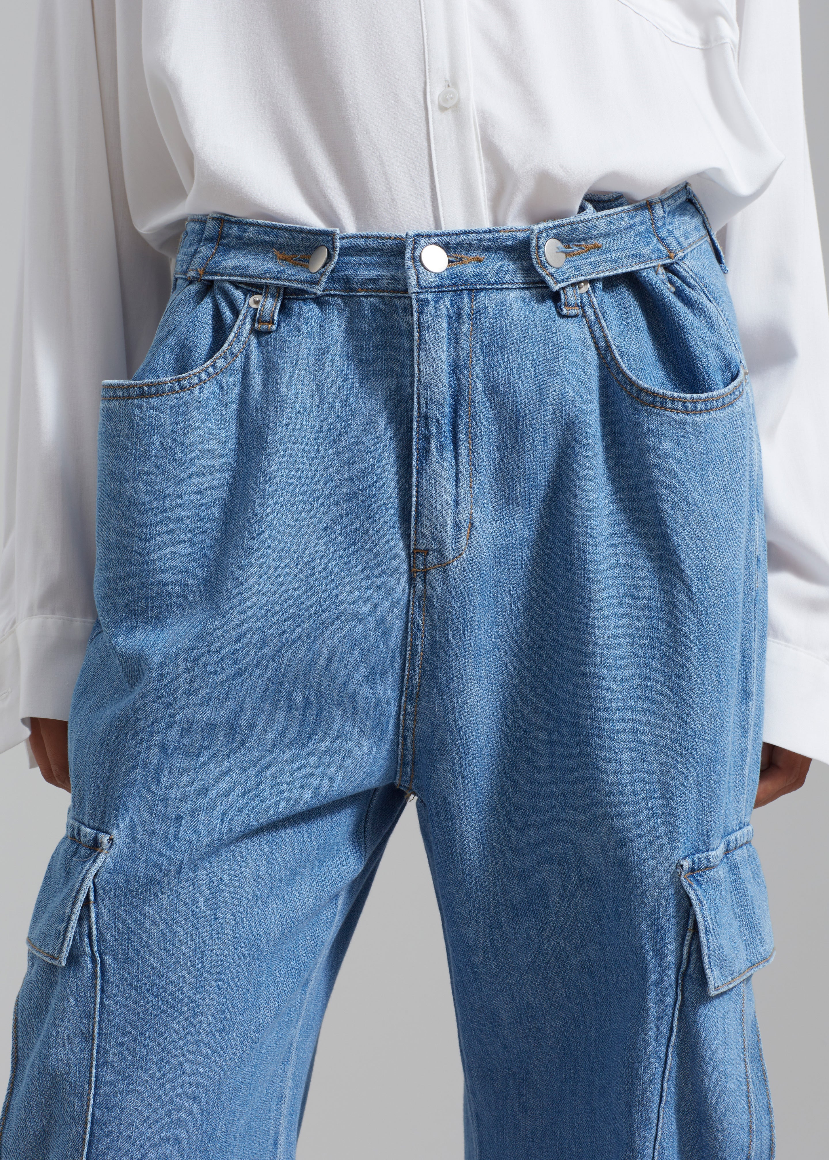 Tatum Cargo Jeans - Medium Wash - 2