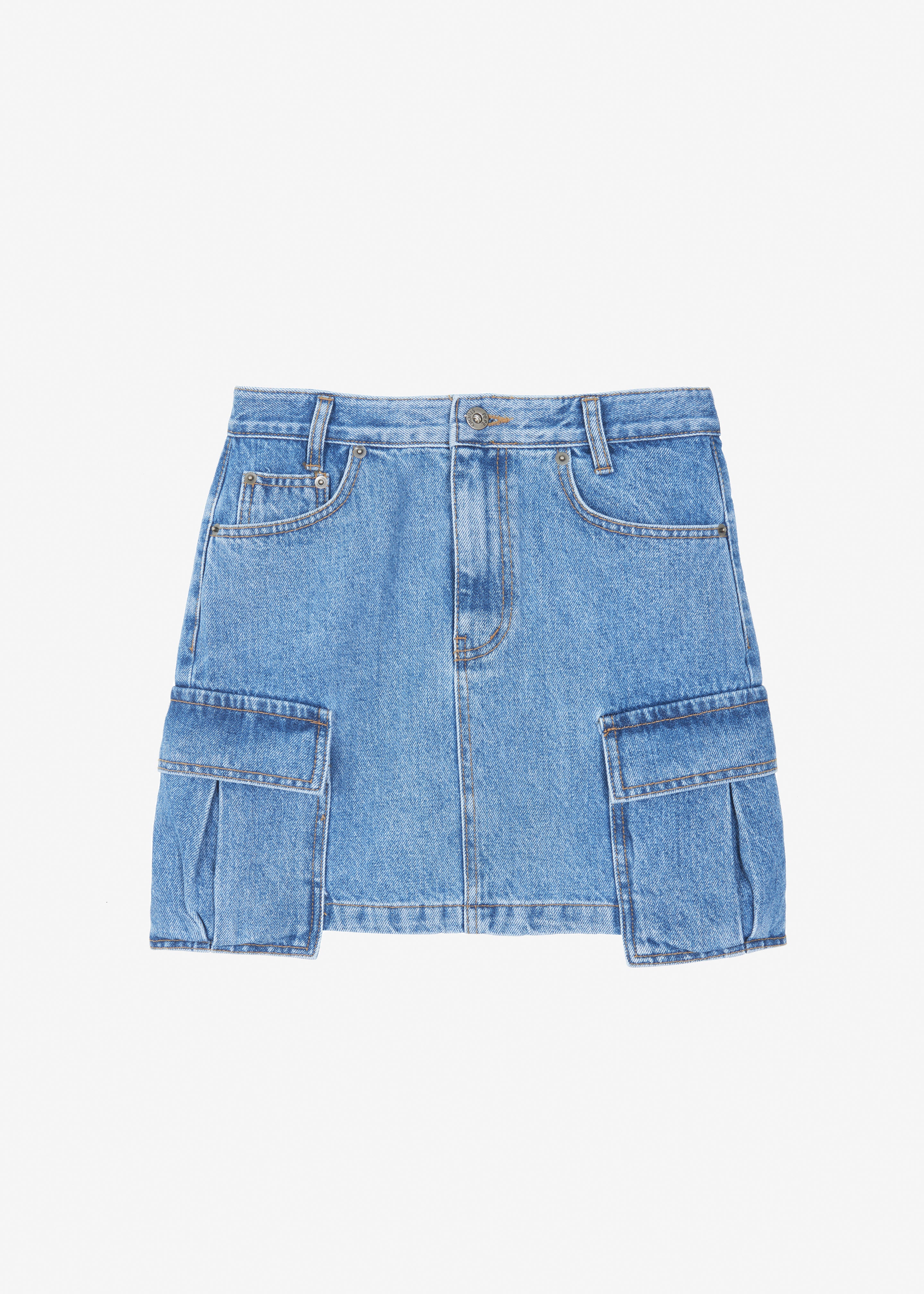 Taylor Denim Cargo Skirt - Medium Wash - 7