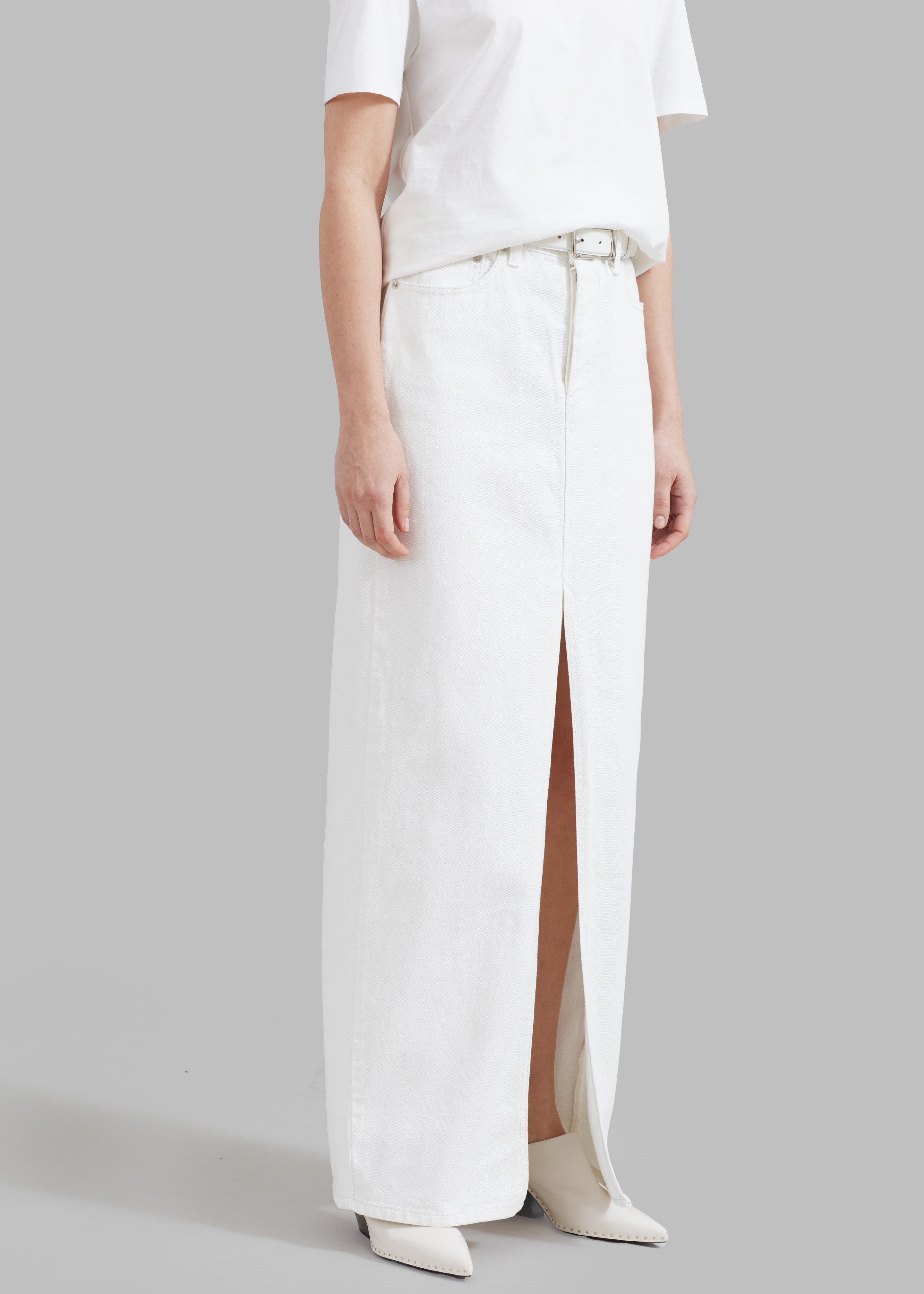 Texas Denim Pencil Skirt - Off White - 10