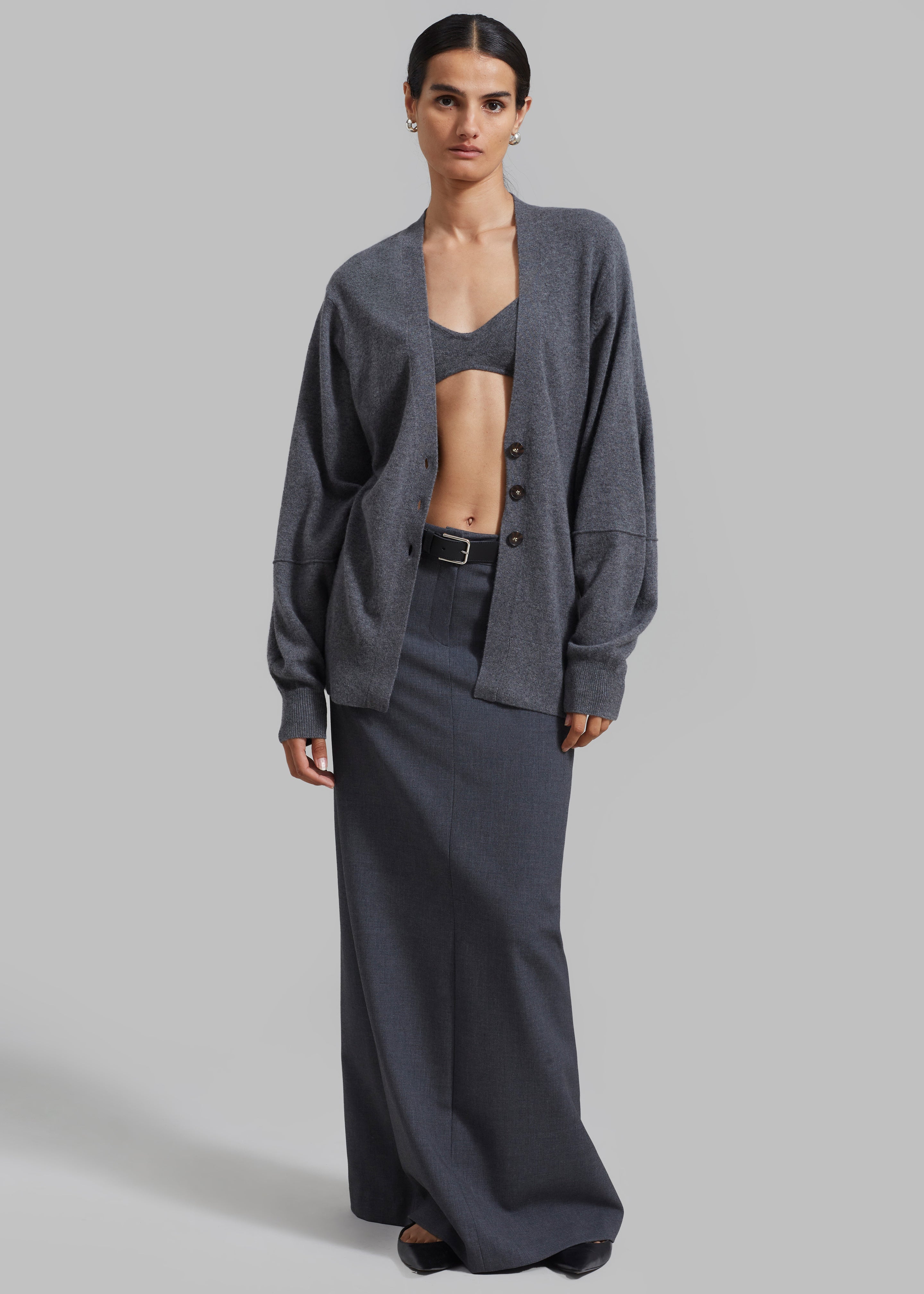 The Garment Como Sleeve Cardigan - Grey Melange - 1