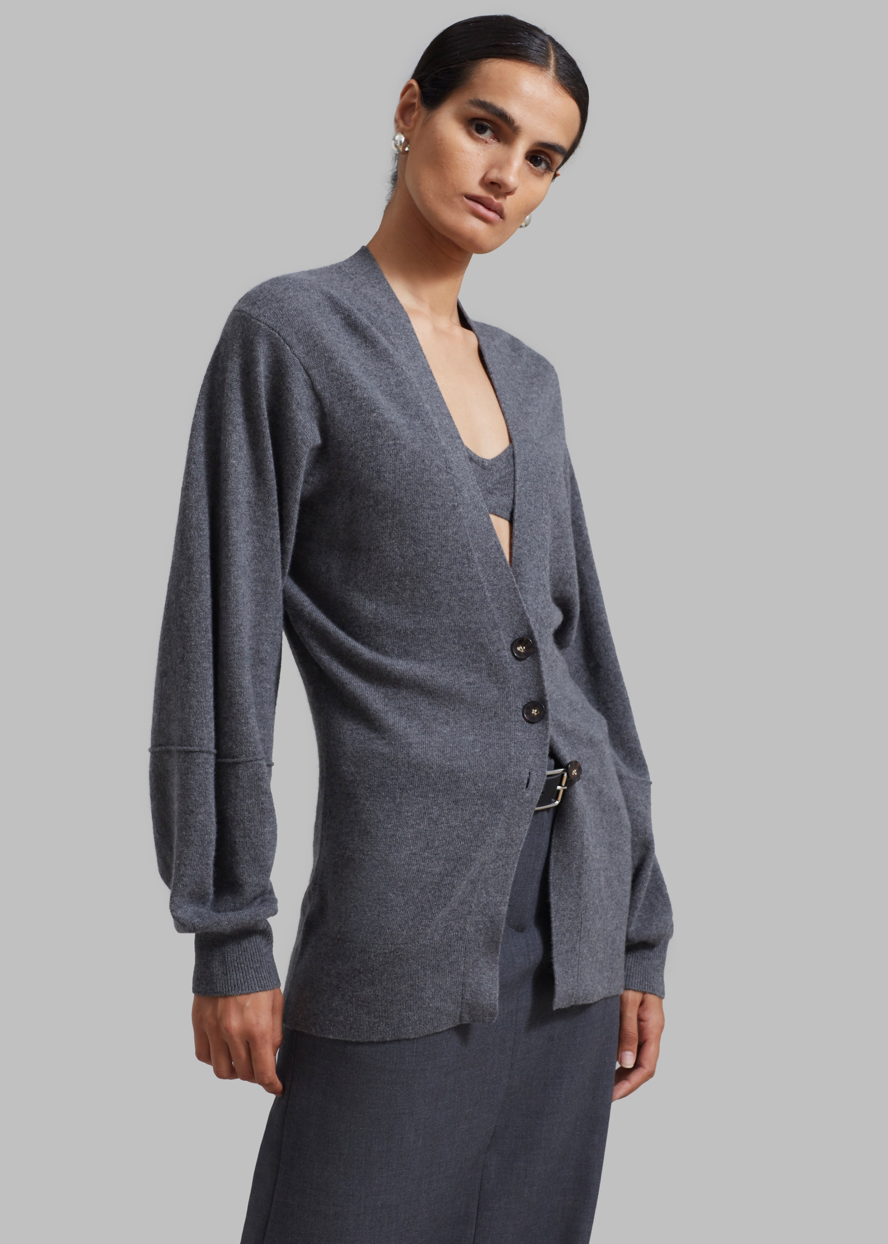 The Garment Como Sleeve Cardigan - Grey Melange - 3