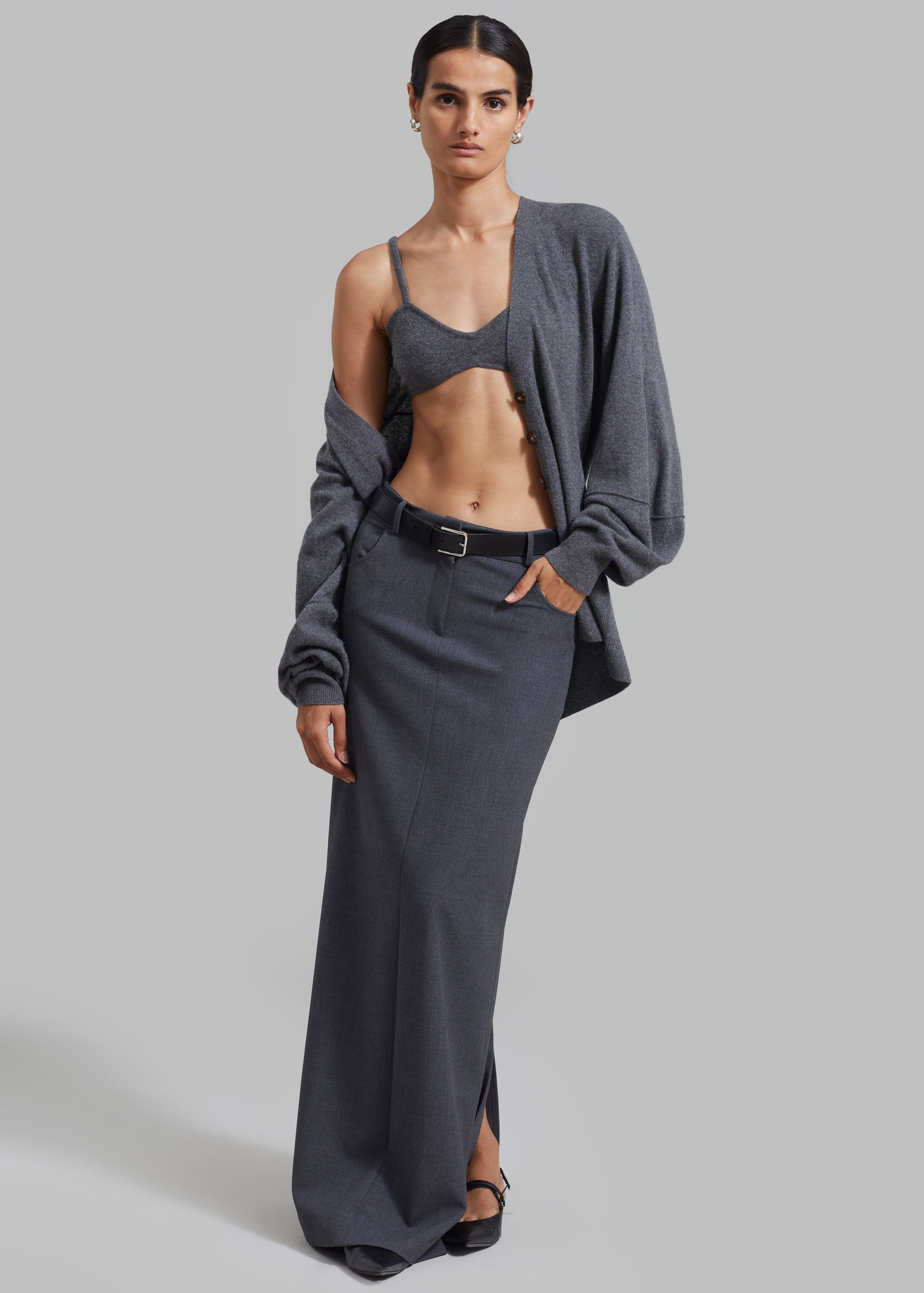 The Garment Como Sleeve Cardigan - Grey Melange - 4