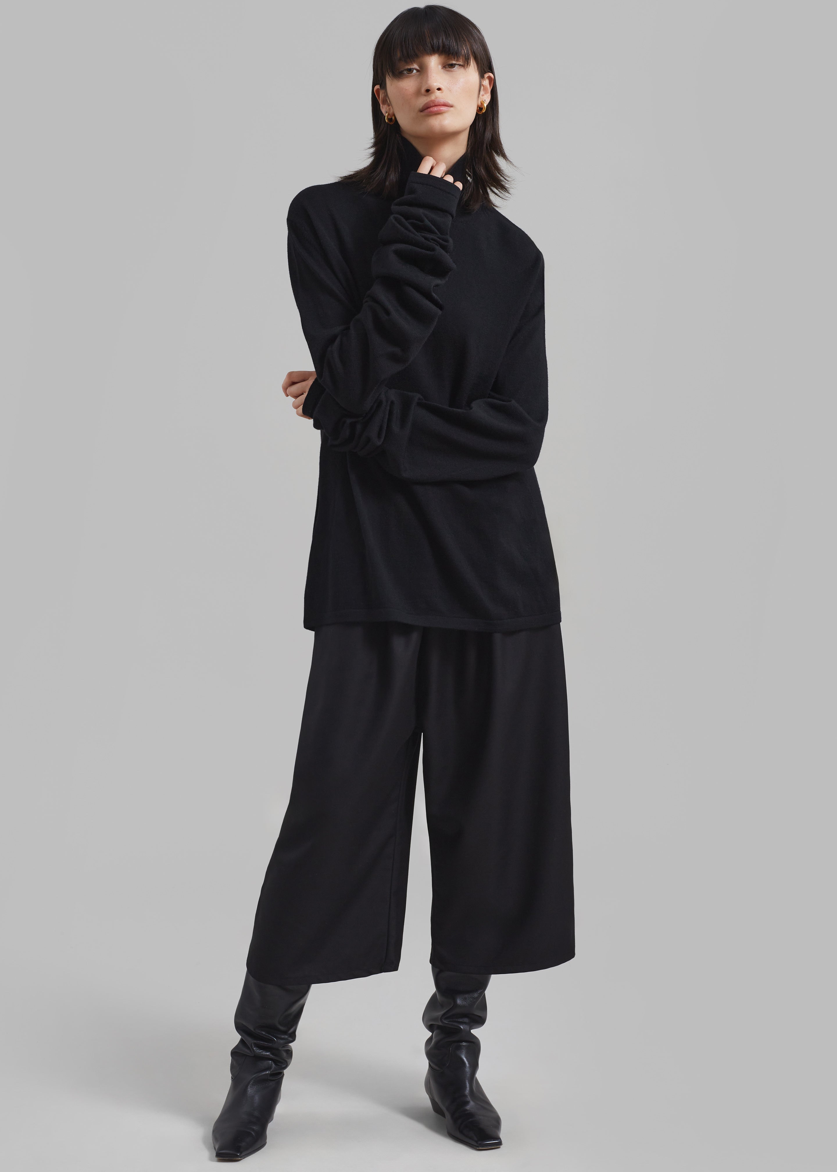 Turner Cropped Boxer Pants - Black - 1
