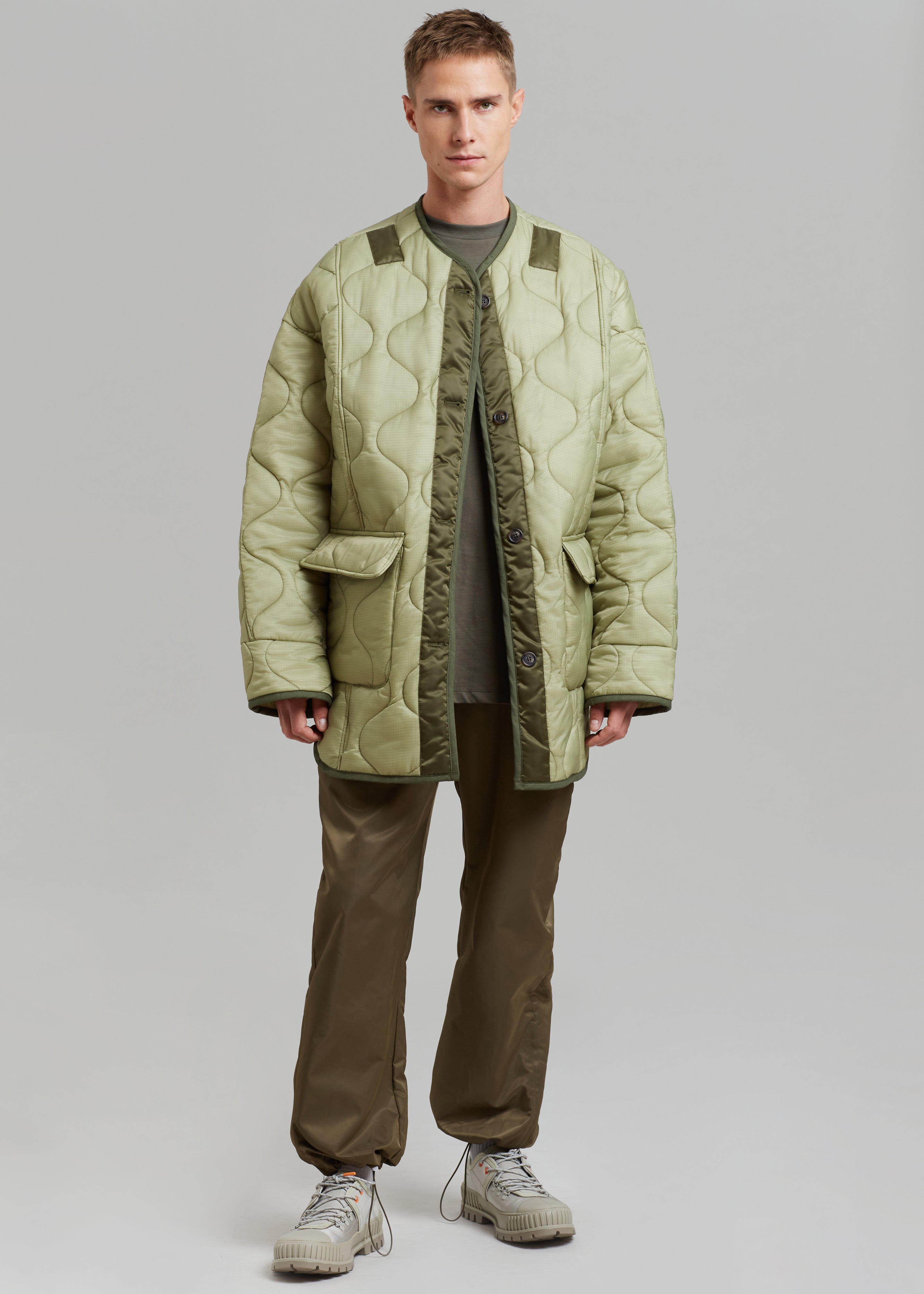 Ted Quilted Jacket - Moss Green - 3
