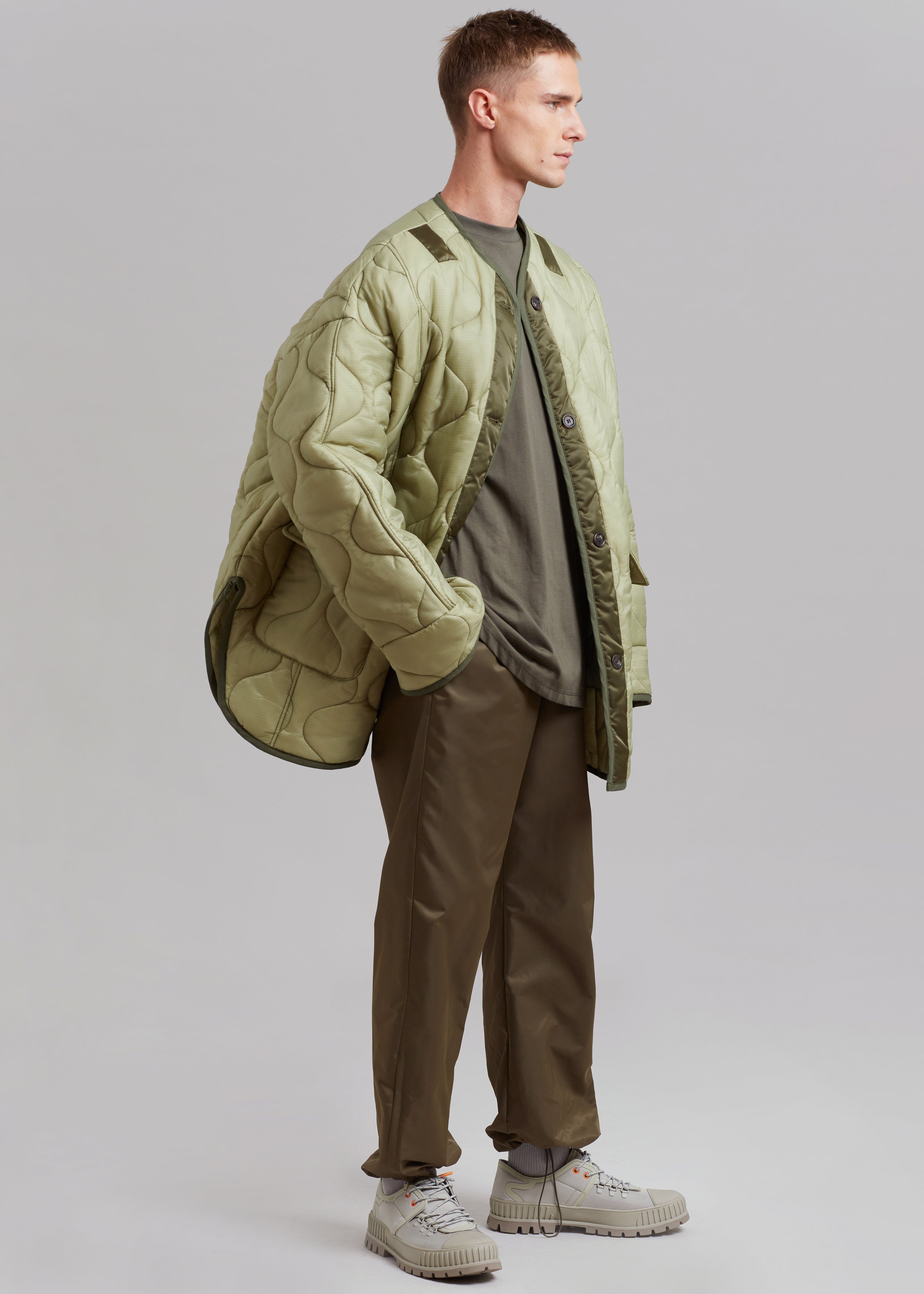 Ted Quilted Jacket - Moss Green - 5