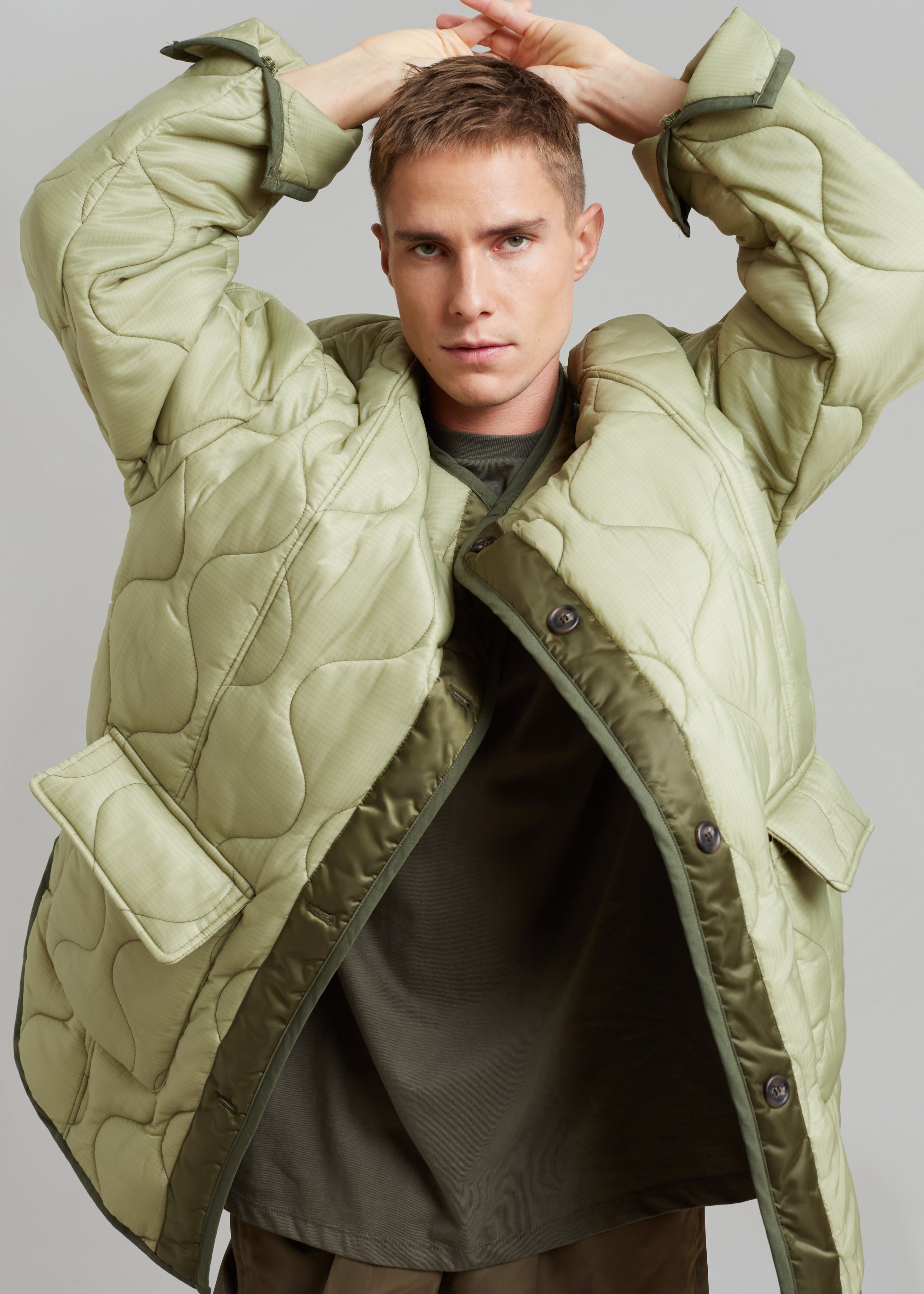 Ted Quilted Jacket - Moss Green - 7