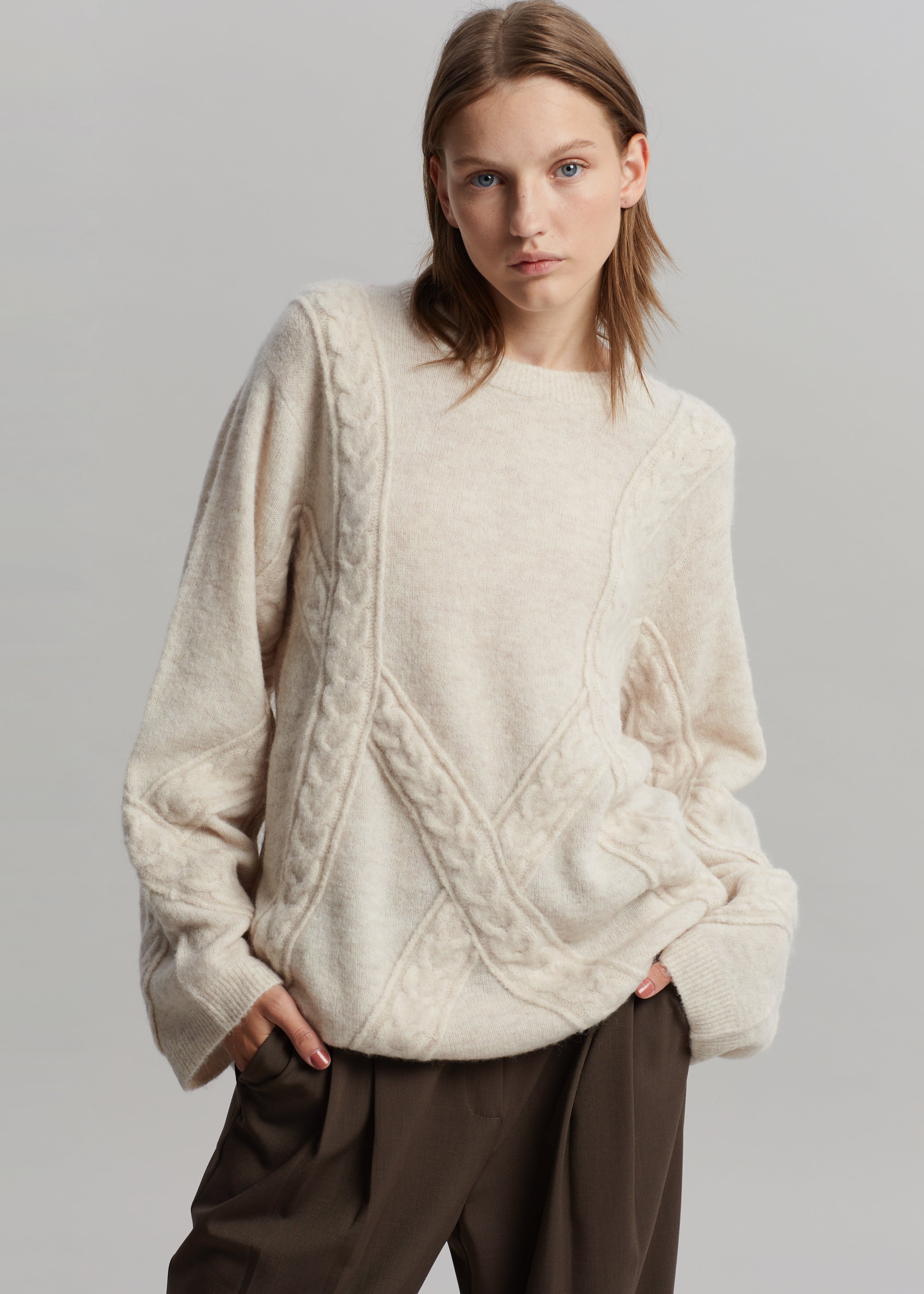The Garment Courchevel Cable Knit - Oatmeal - 1