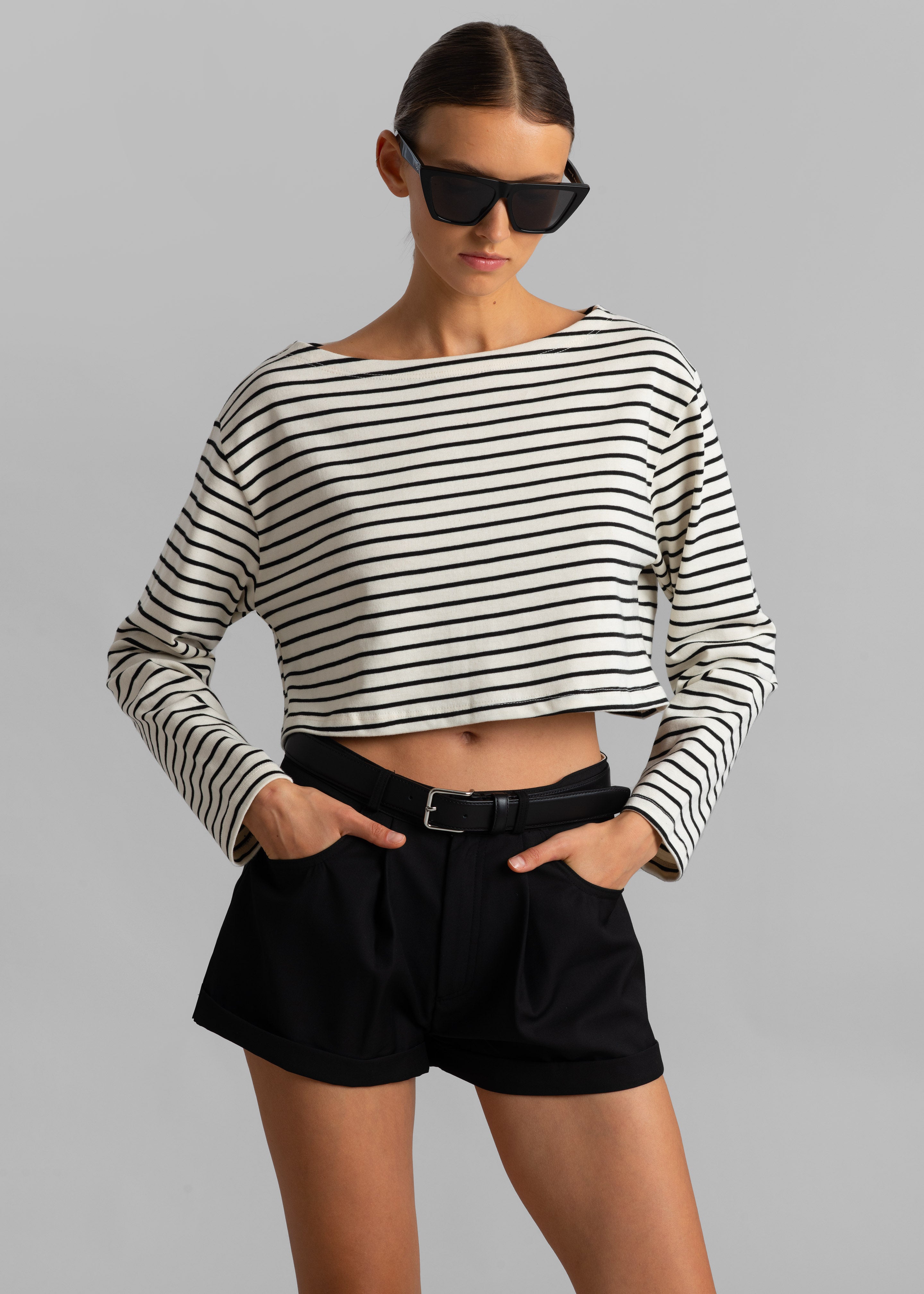 Tilla Boatneck Top - Black Stripe - 7