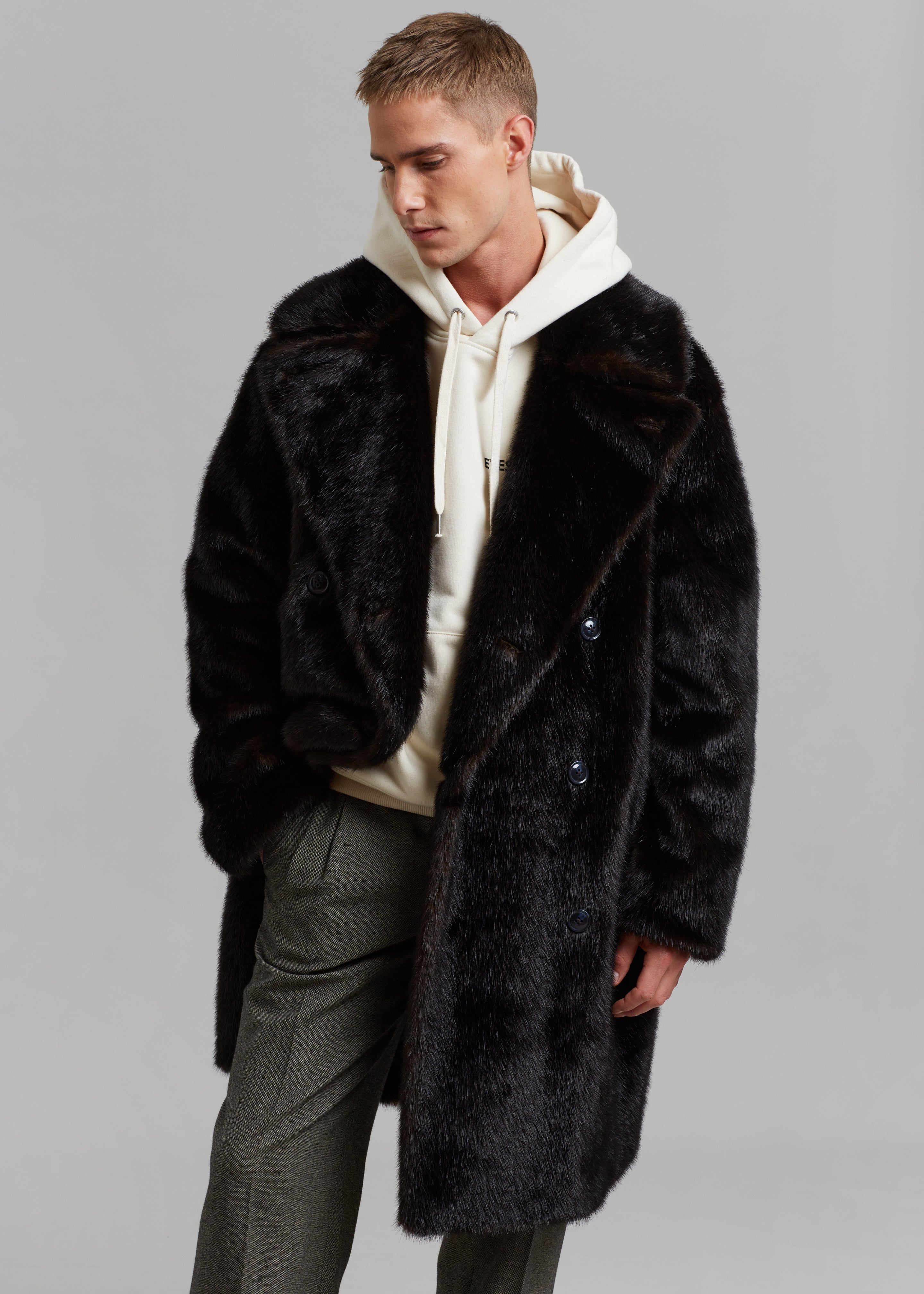 Brooke Faux Fur Coat - Dark Espresso - 12