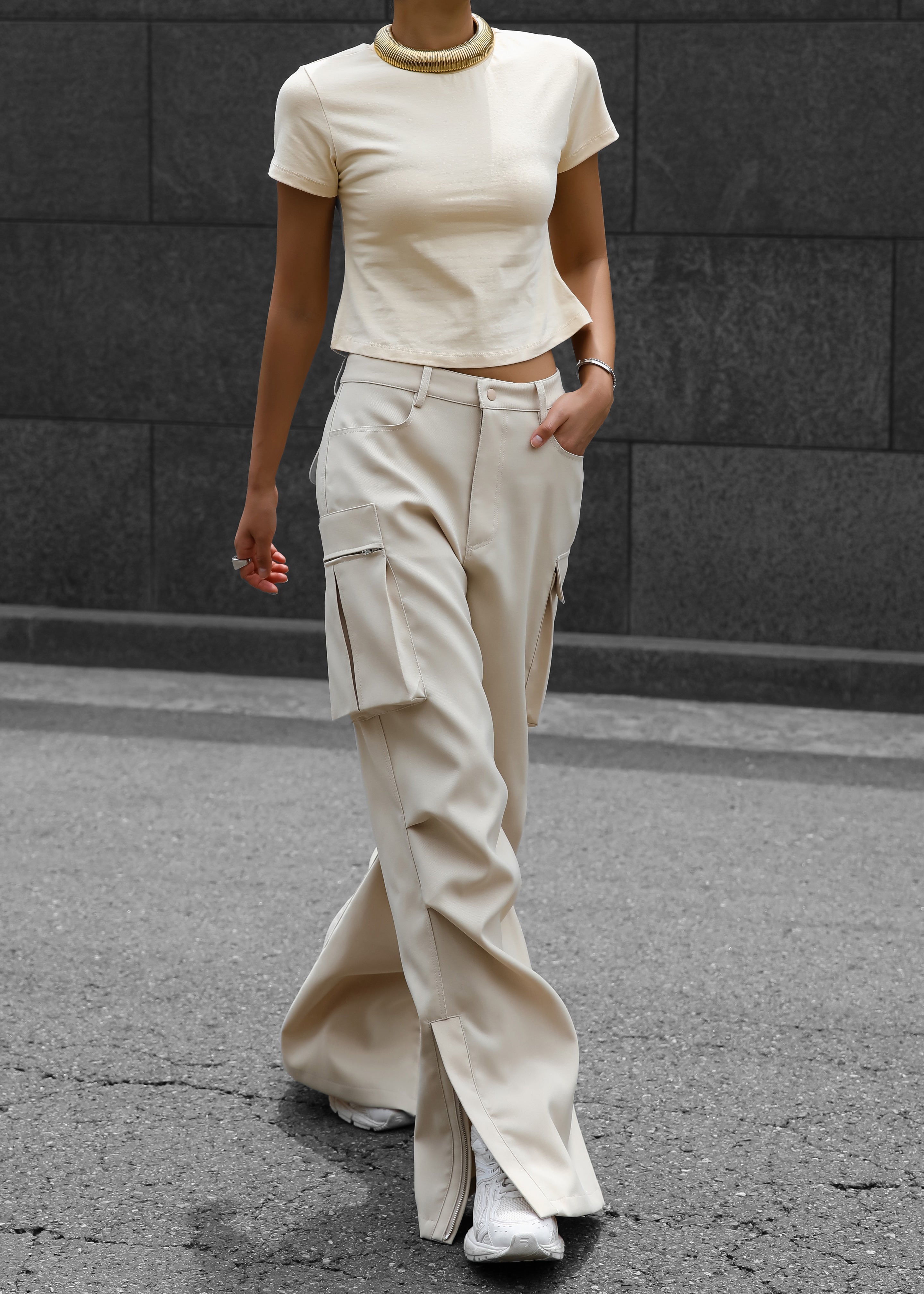 Valo Cargo Pants - Beige - 11