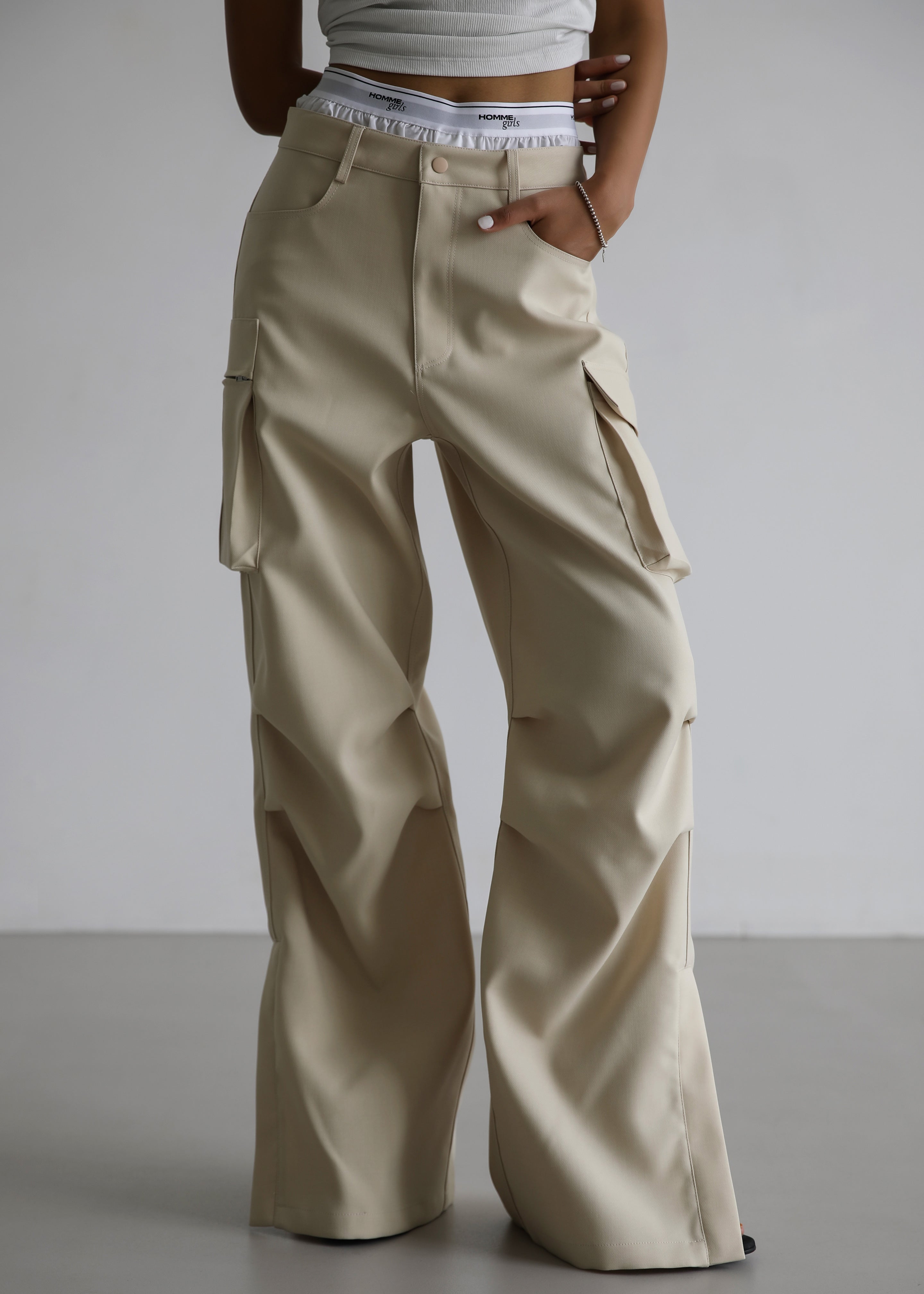 Valo Cargo Pants - Beige - 4