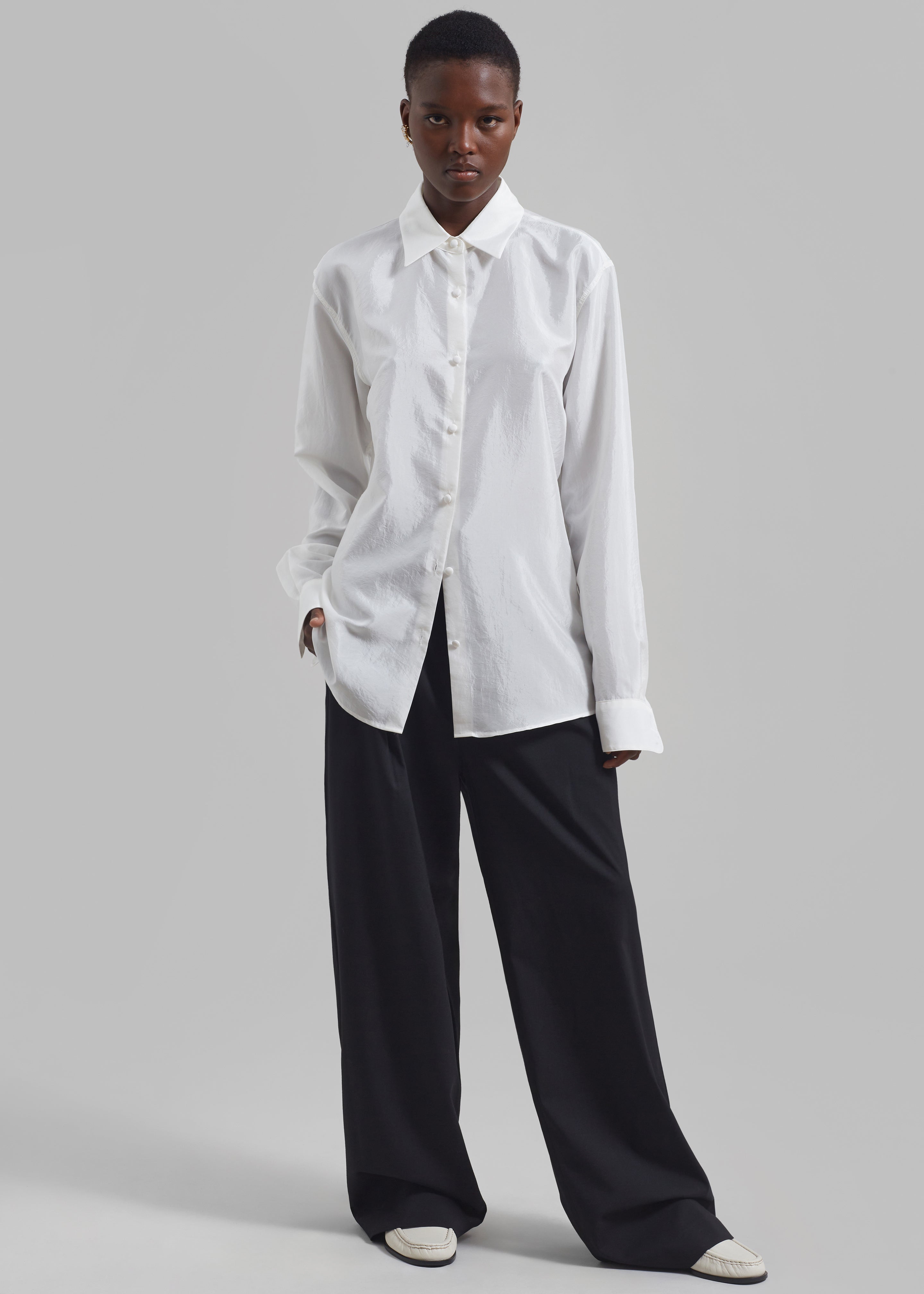Victoria Silky Blouse - Ivory - 8