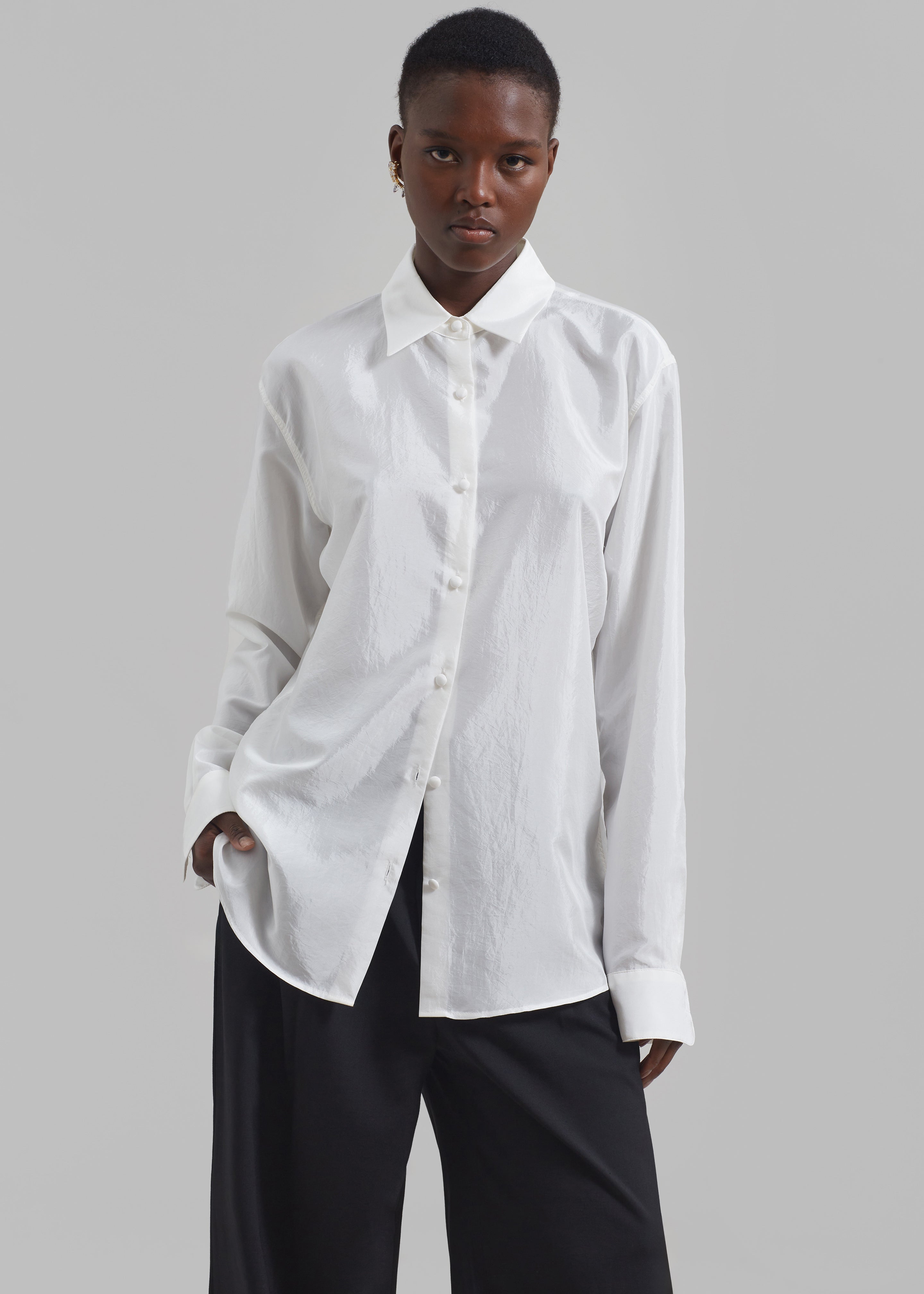 Victoria Silky Blouse - Ivory - 6