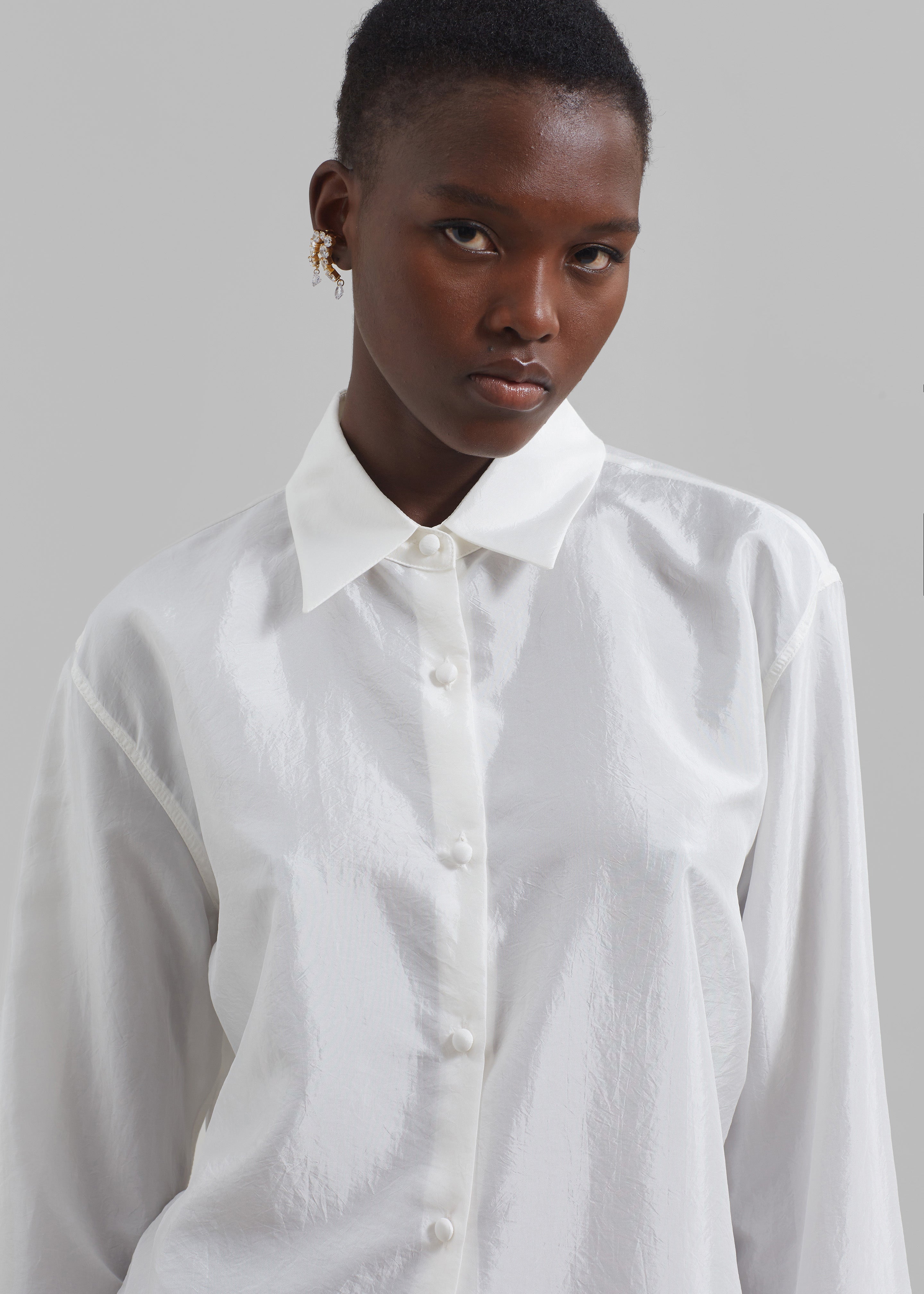 Victoria Silky Blouse - Ivory - 7
