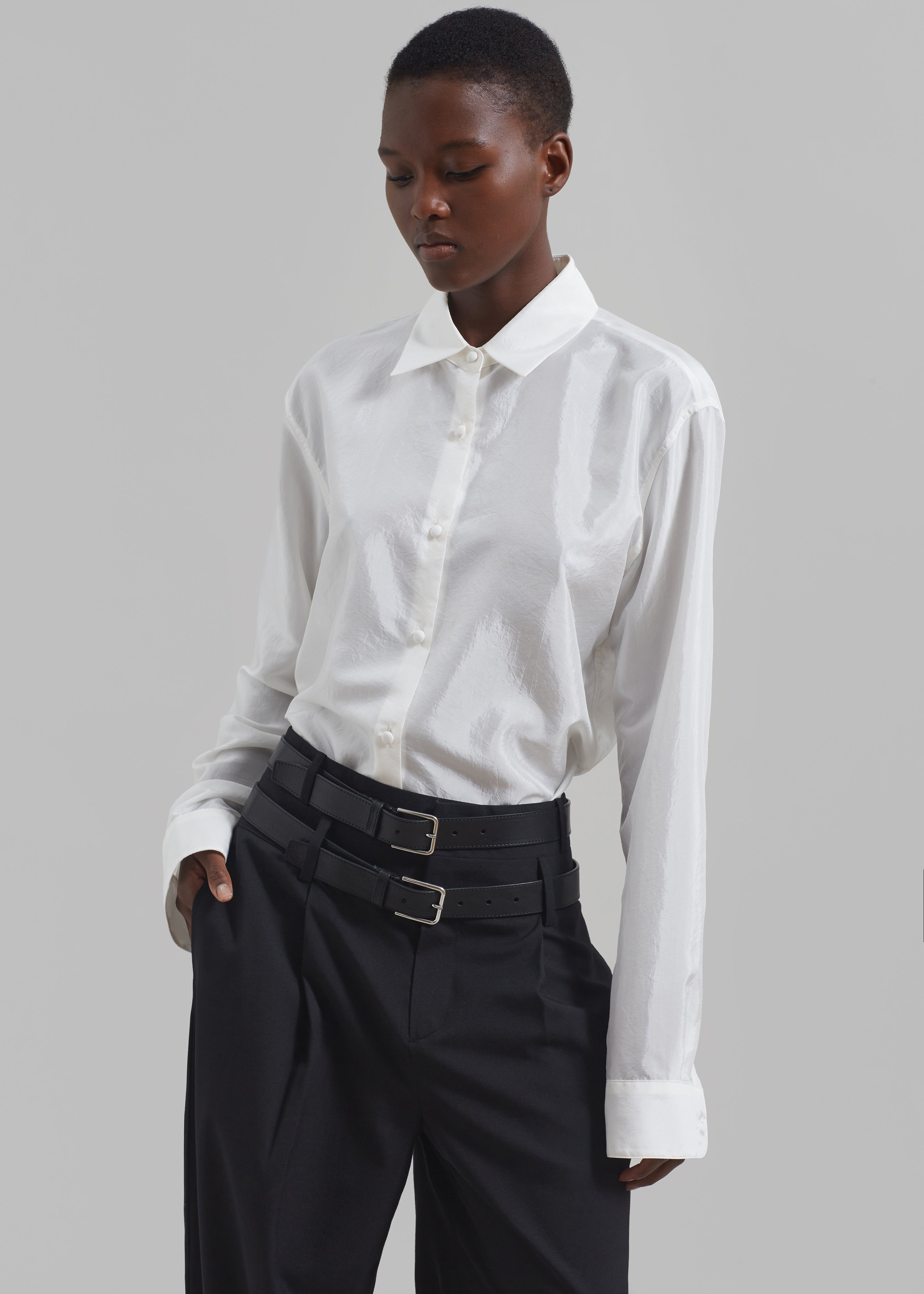 Victoria Silky Blouse - Ivory - 4