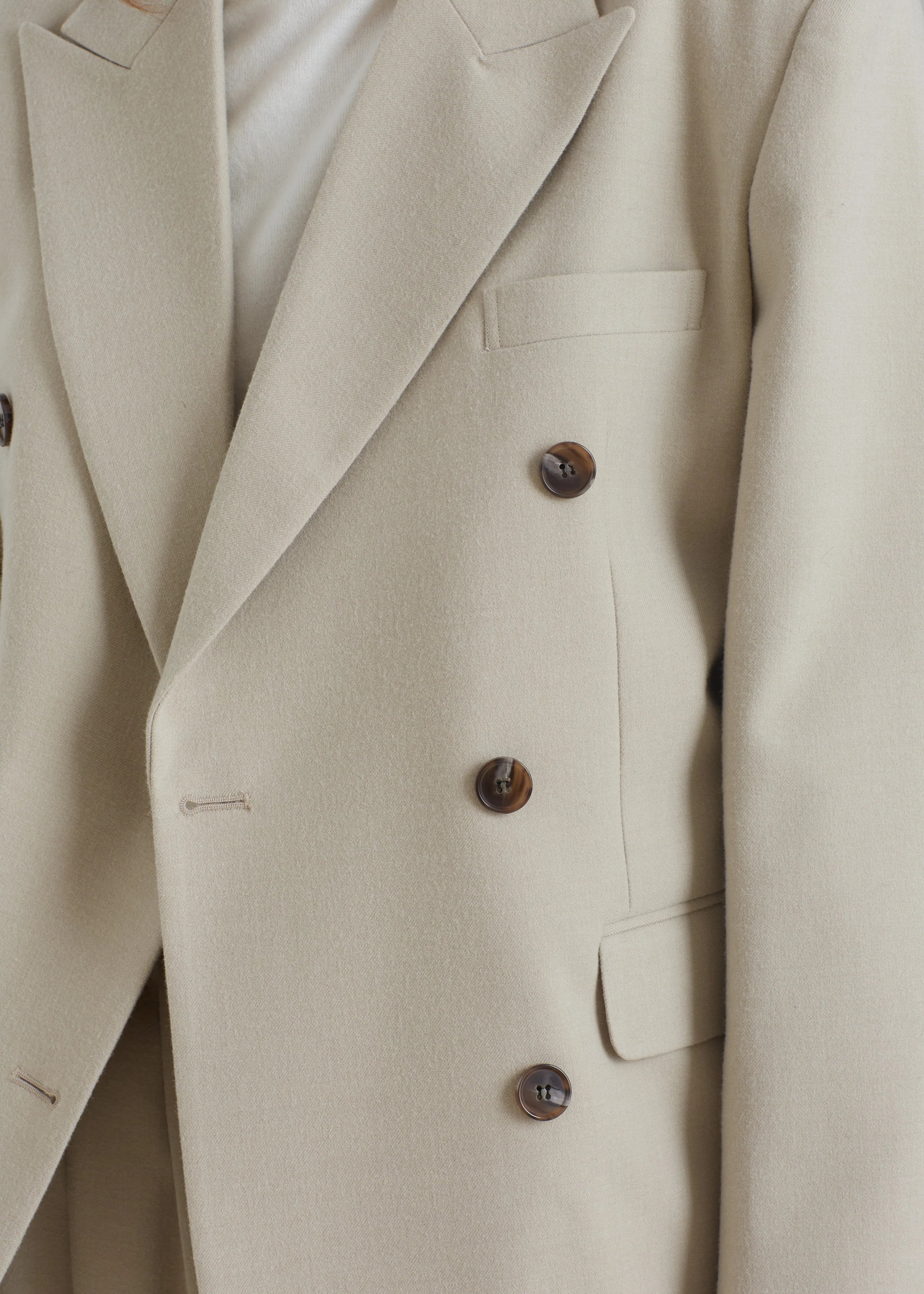 Vance Double Breasted Blazer - Beige - 5