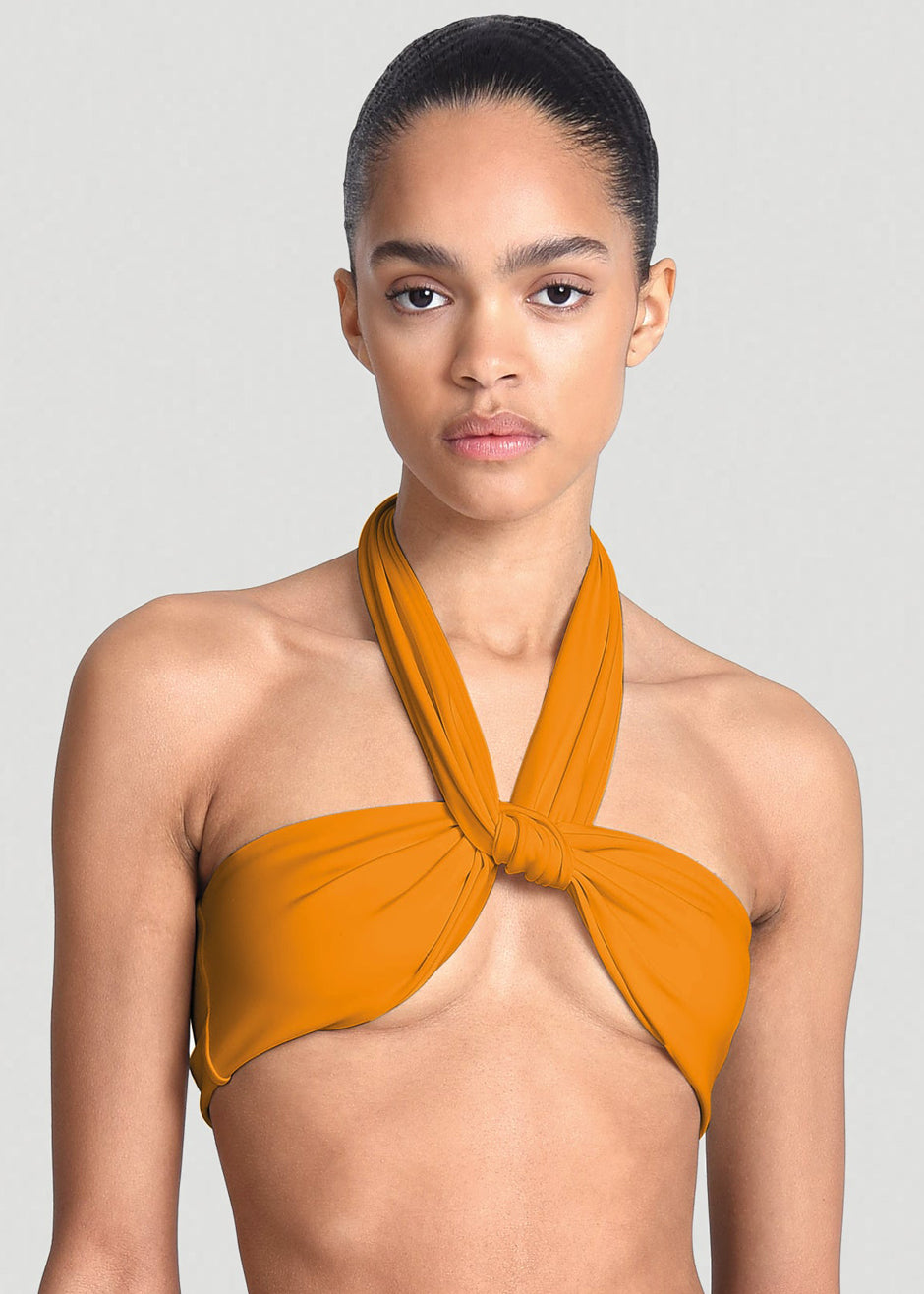 Aexae Wrap Tie Swim Top - Orange - 2