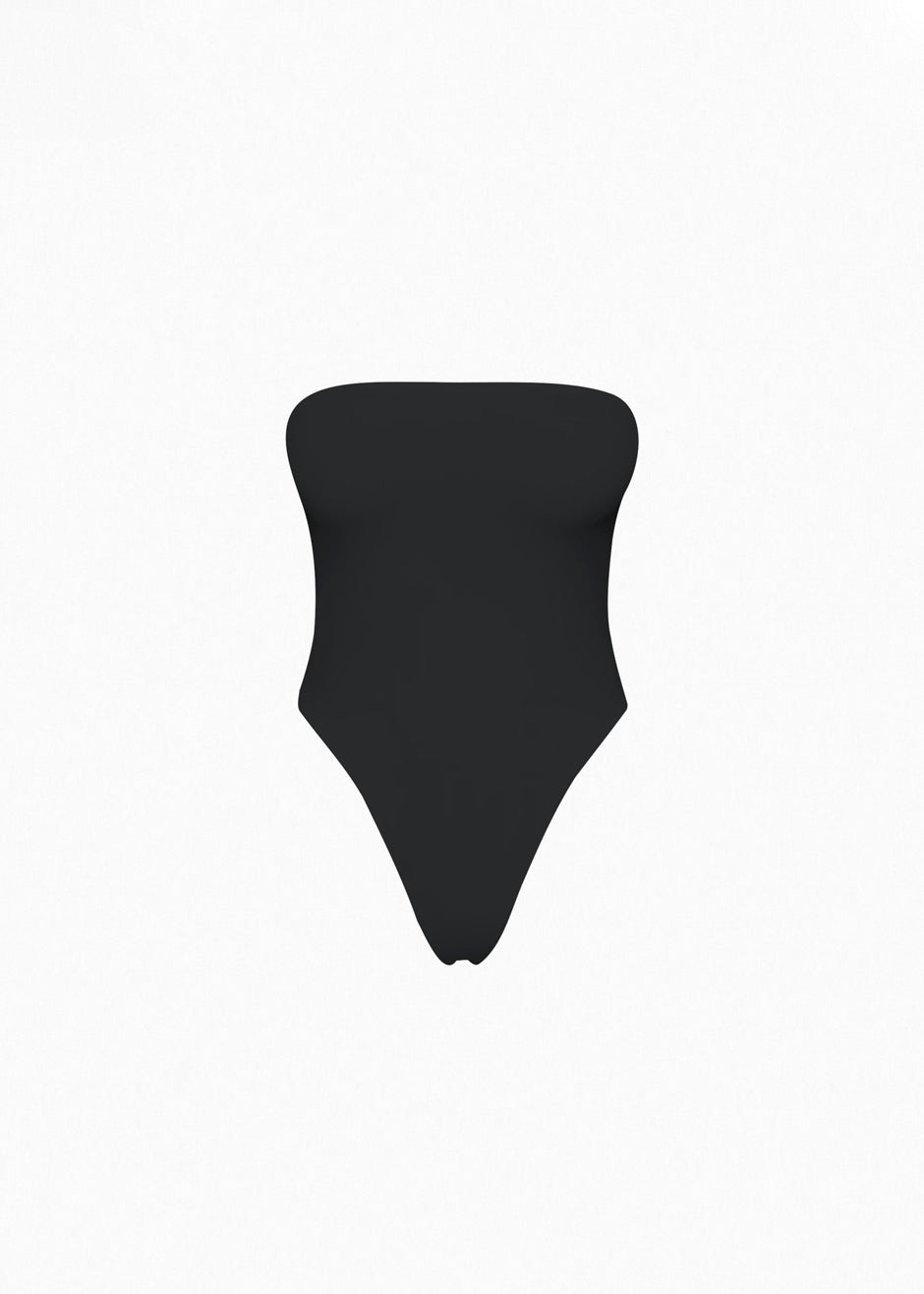 Aexae Bandeau One Piece Swimsuit - Black - 4