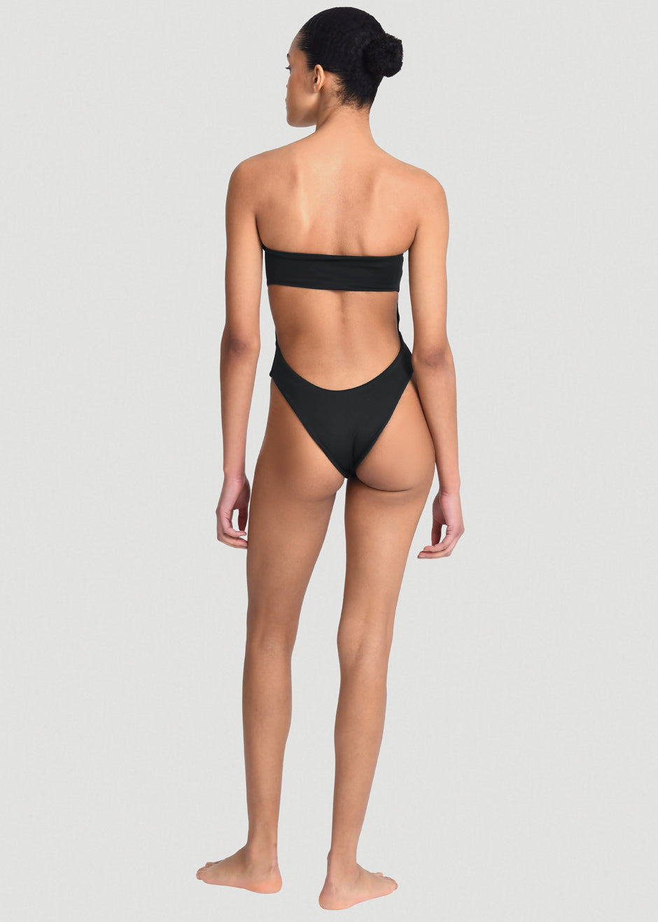 Aexae Bandeau One Piece Swimsuit - Black - 3