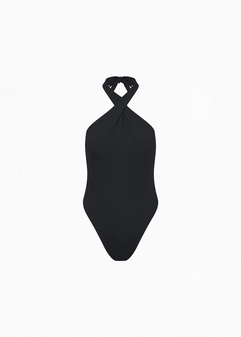 Aexae Twist One Piece Swimsuit - Black - 3