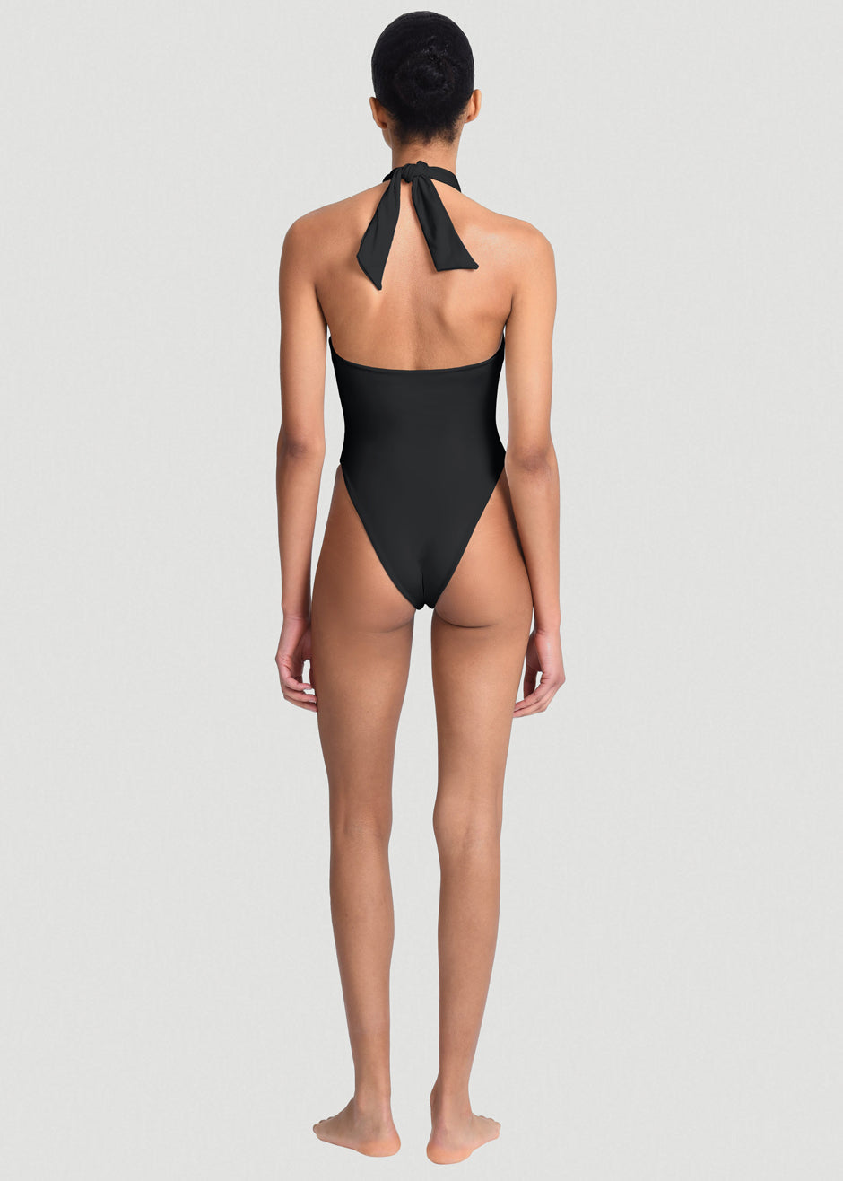 Aexae Twist One Piece Swimsuit - Black - 2