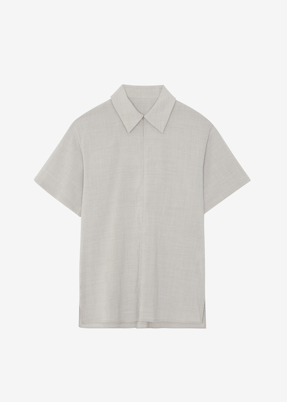 Aino Zip Up Polo - Birch Melange - 9