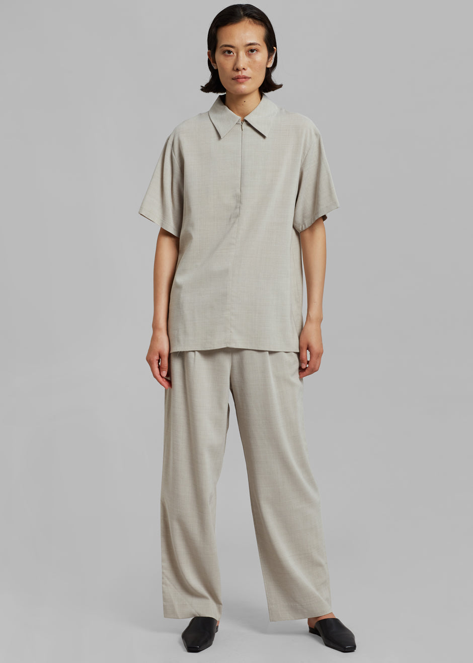 Aino Zip Up Polo - Birch Melange - 10