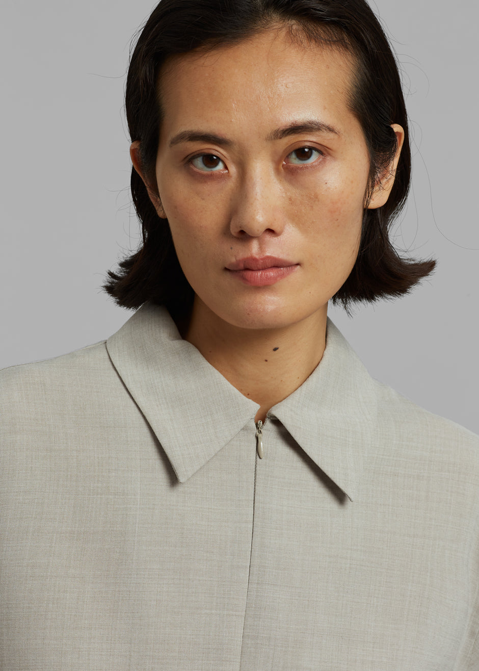 Aino Zip Up Polo - Birch Melange - 6