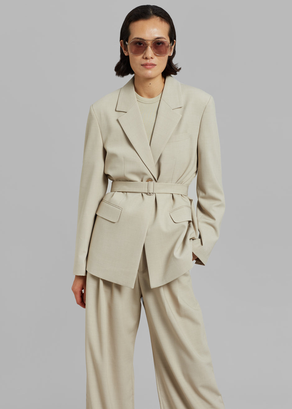 Aliye Pintuck Pants - Beige - 4