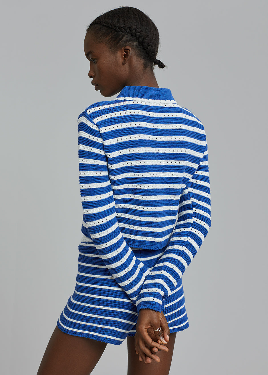 Aqua Knit Cardigan - Navy Stripe - 11