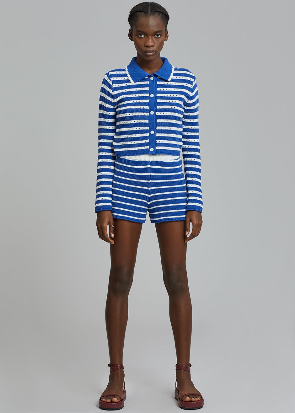 Aqua Knit Cardigan - Navy Stripe - 10