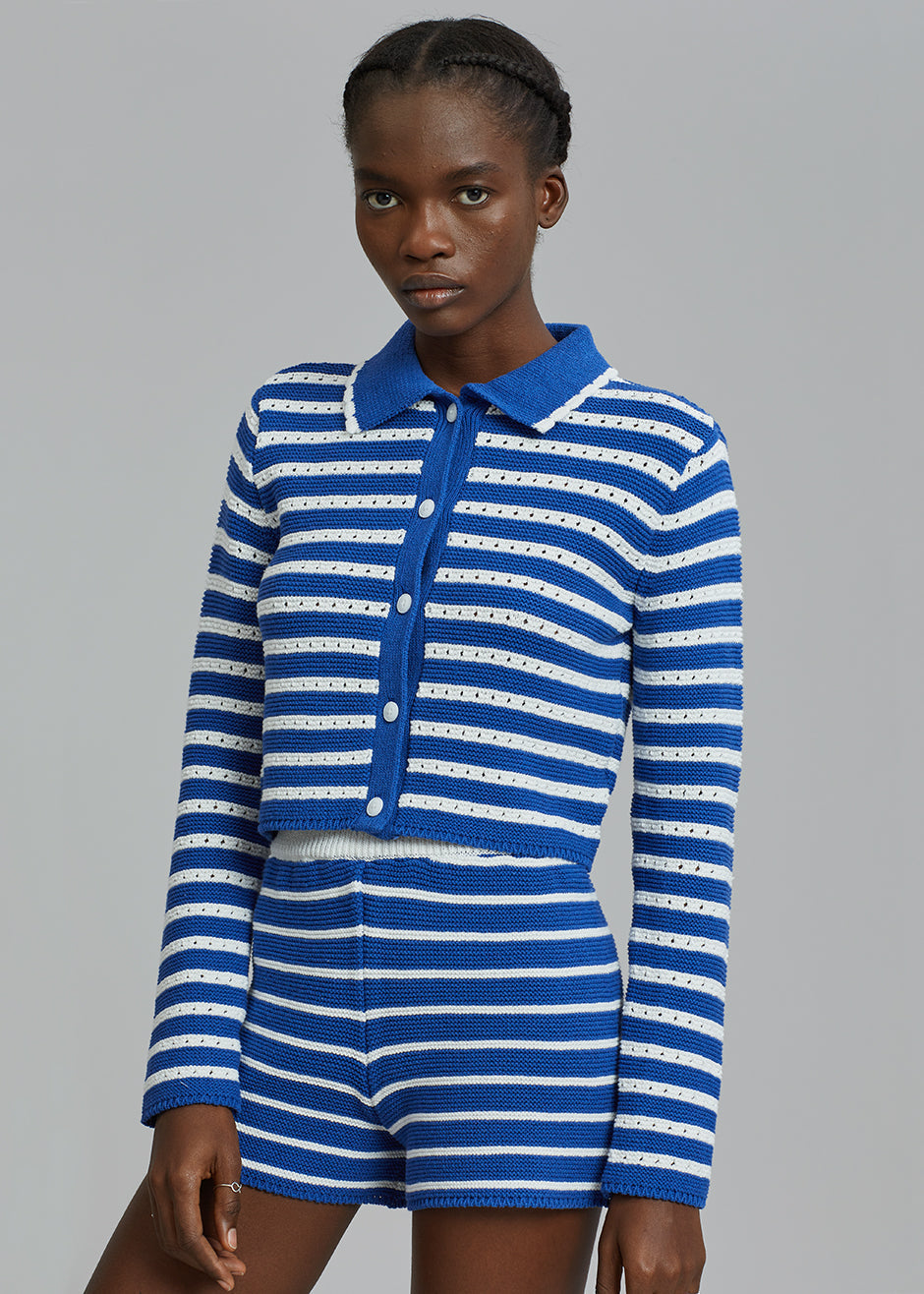 Aqua Knit Cardigan - Navy Stripe - 7