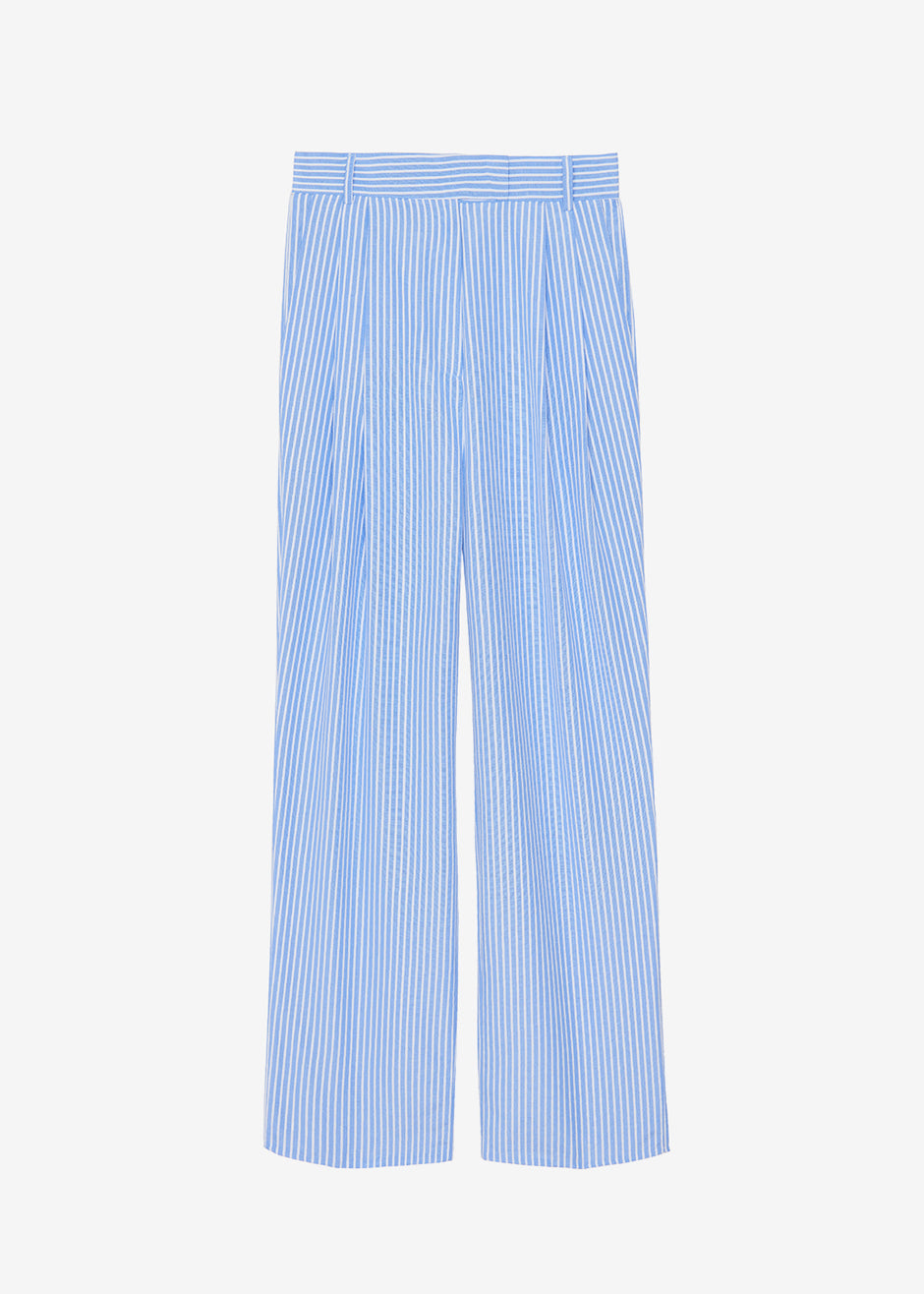 Bea Stripe Suit Pants - White/Light Blue - 9
