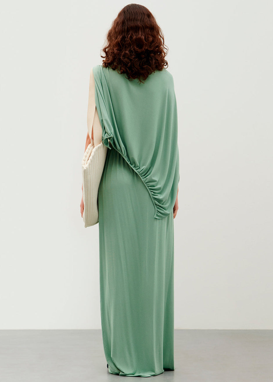 Bevza Cape and Sail Collar Dress - Mint Green - 4