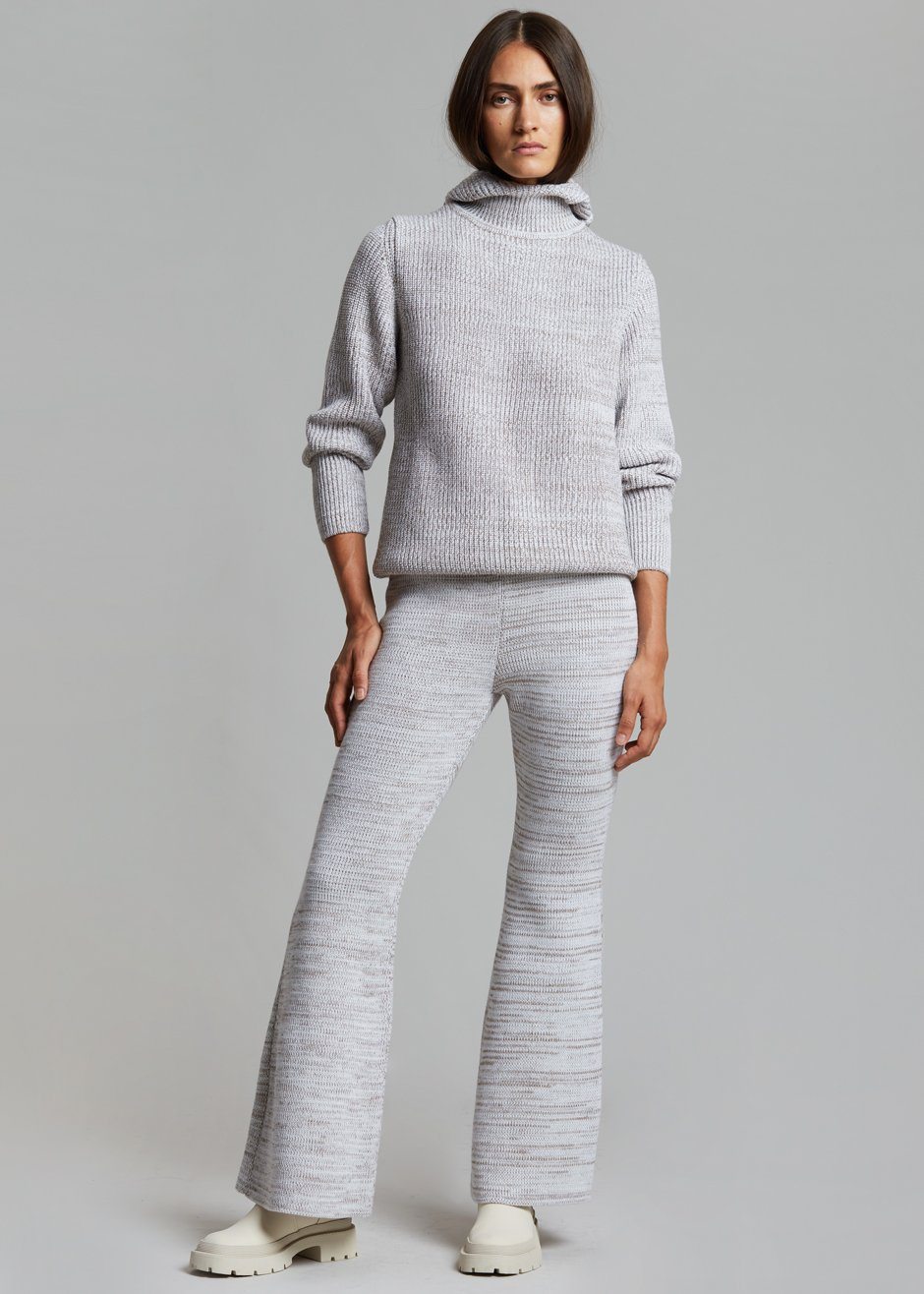 Bevza Knitted Pants - Light Beige Melange - 5