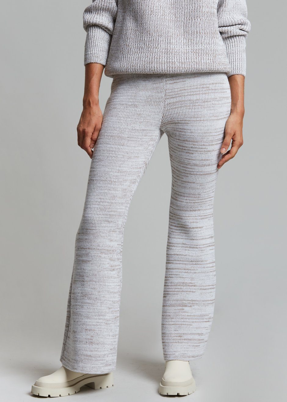 Bevza Knitted Pants - Light Beige Melange - 2