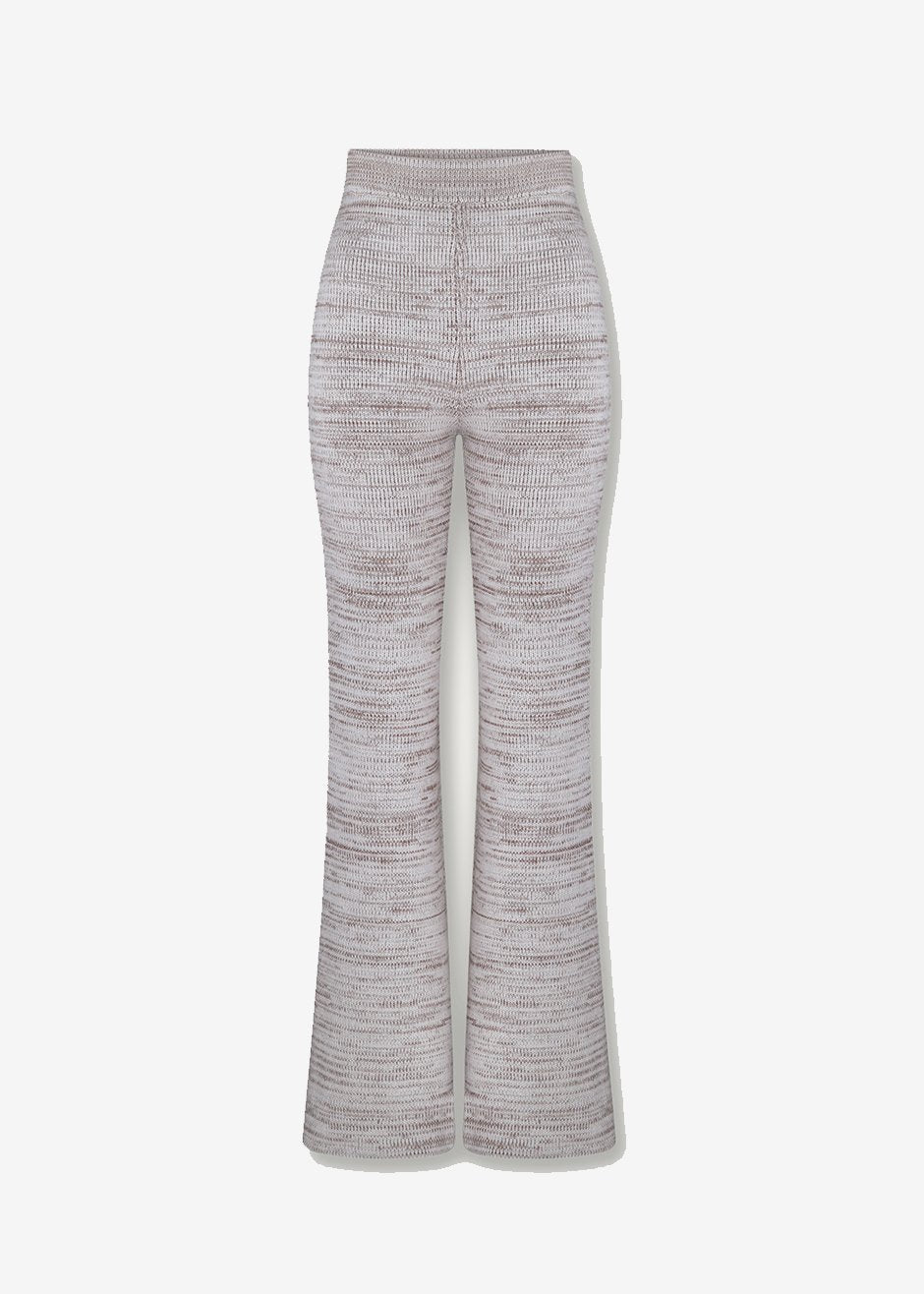 Bevza Knitted Pants - Light Beige Melange - 8