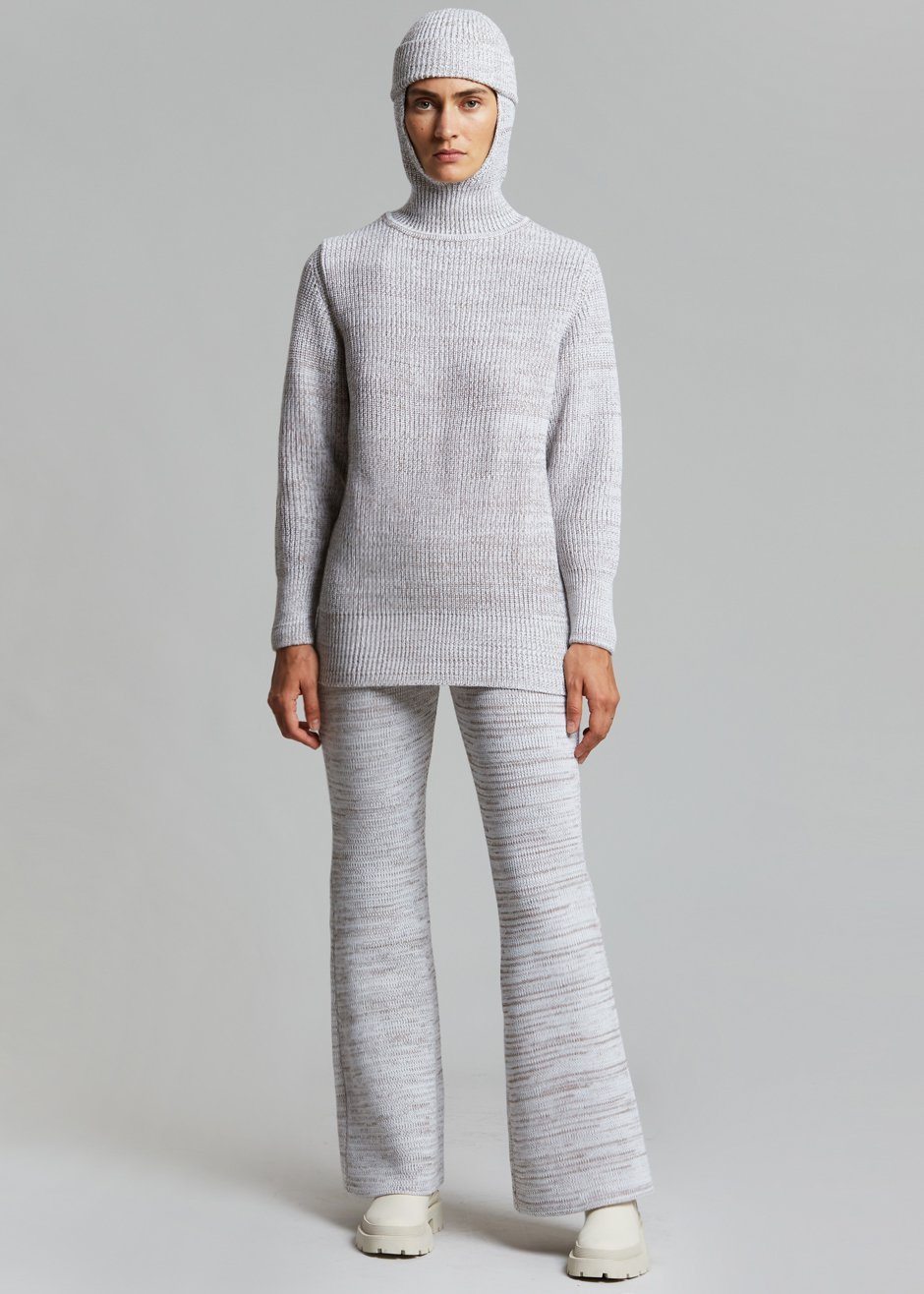 Bevza Knitted Pants - Light Beige Melange - 6