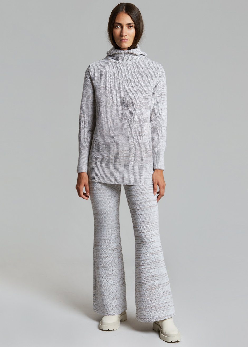 Bevza Knitted Pants - Light Beige Melange - 3