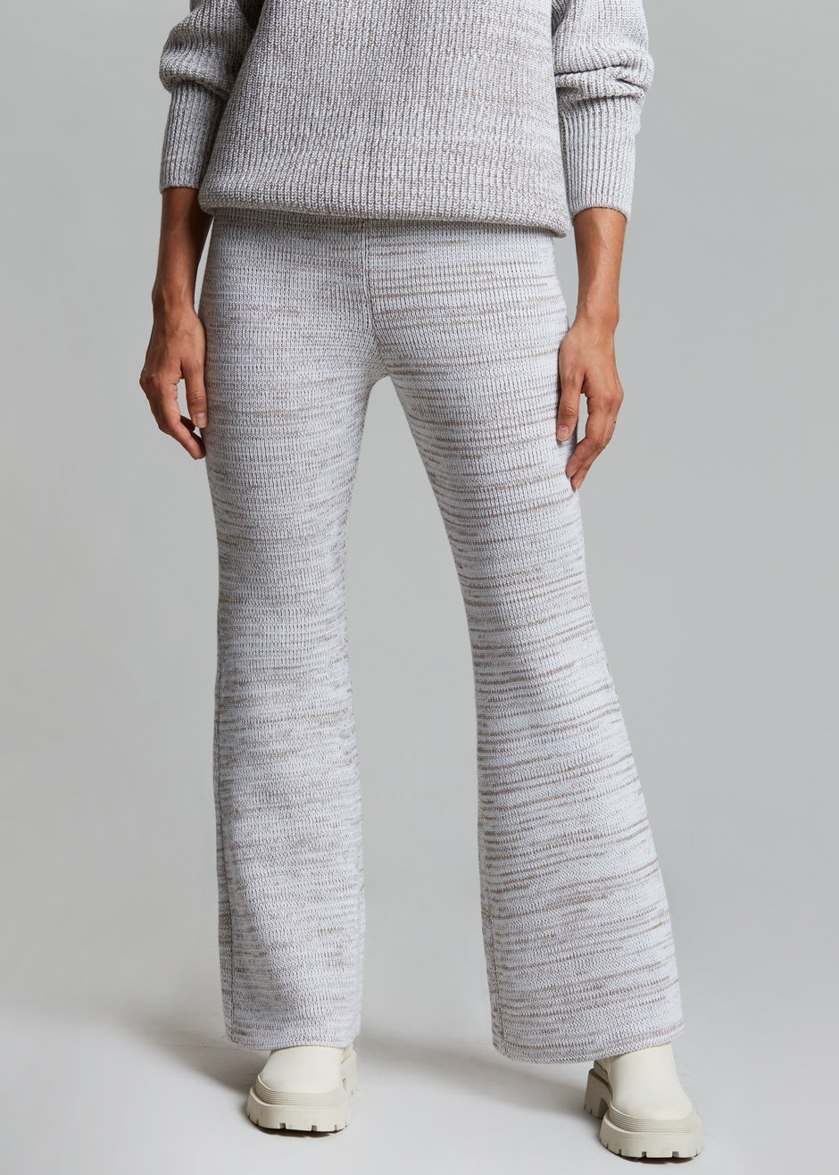Bevza Knitted Pants - Light Beige Melange - 4