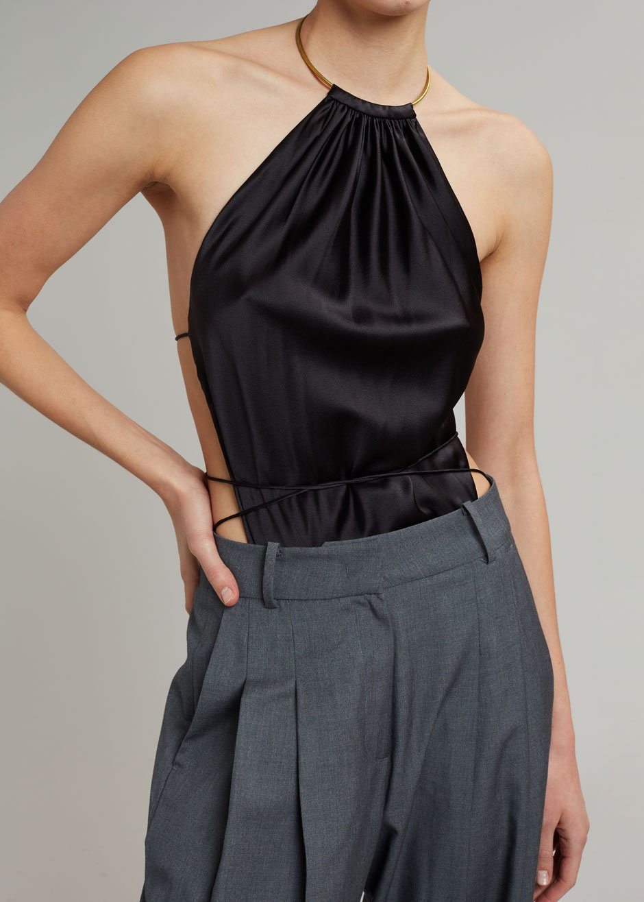 Bevza Maxim's Silk Top - Black - 3