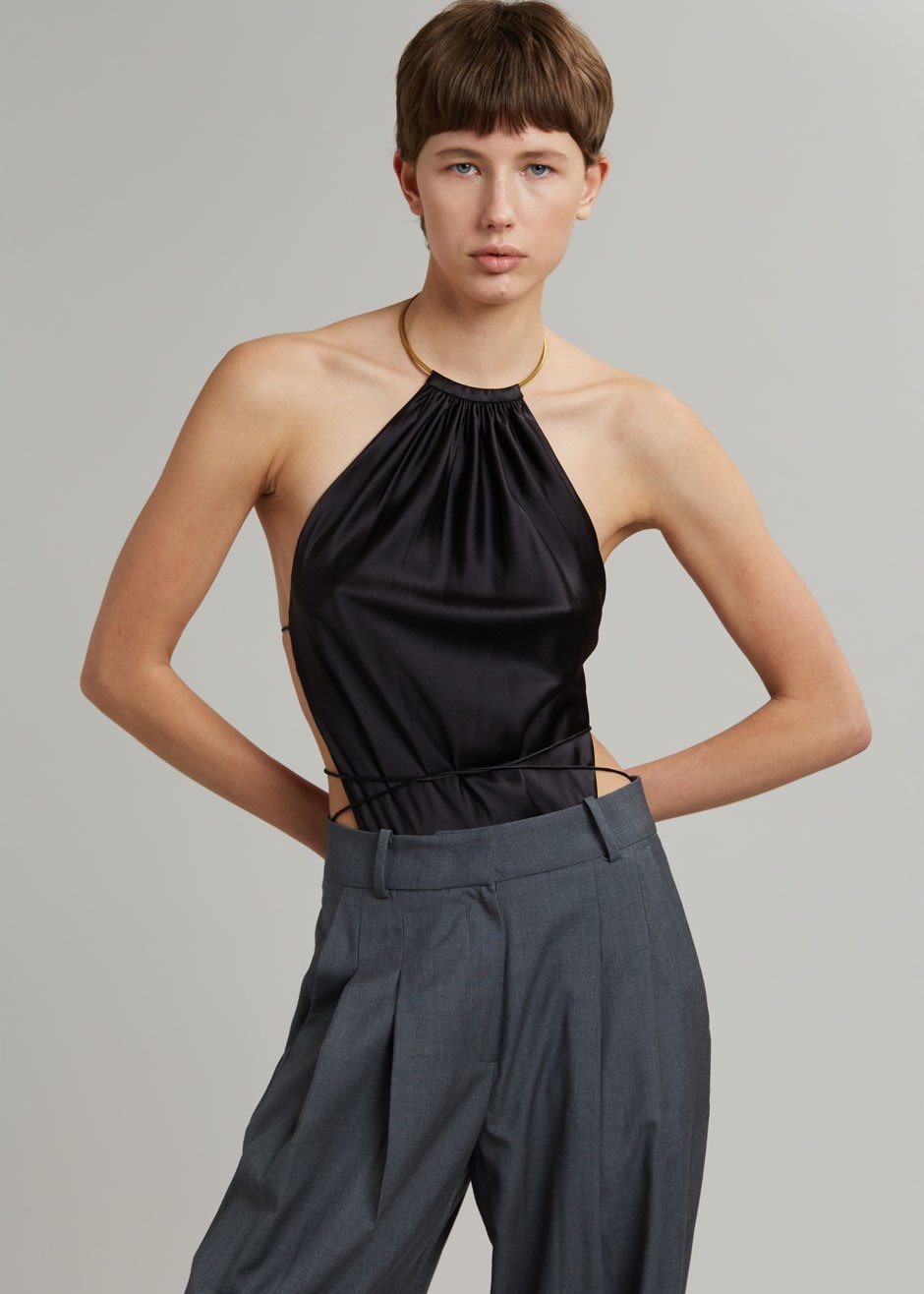 Bevza Maxim's Silk Top - Black - 1