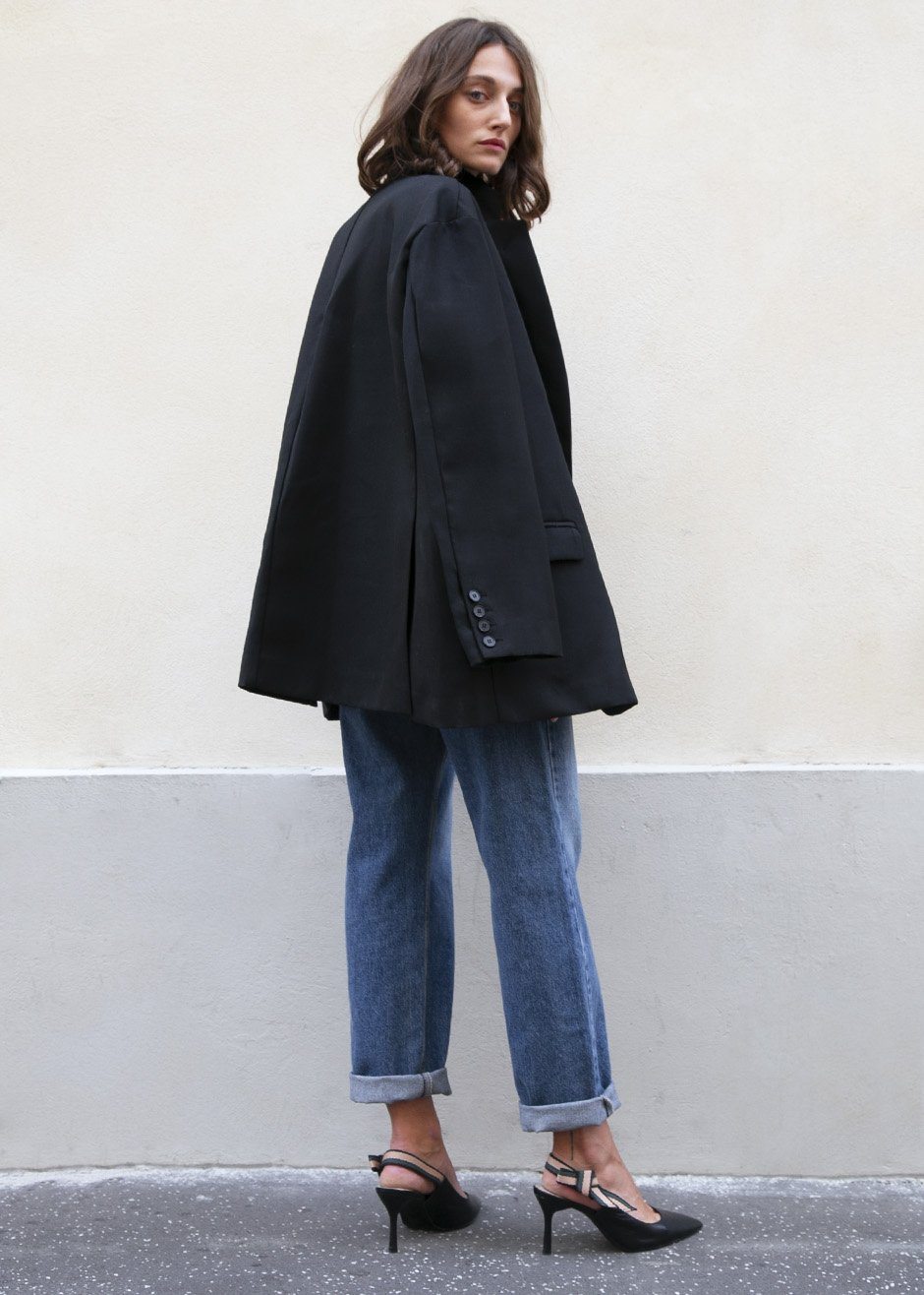 Frankie Oversized Boyfriend Blazer - Black - 5