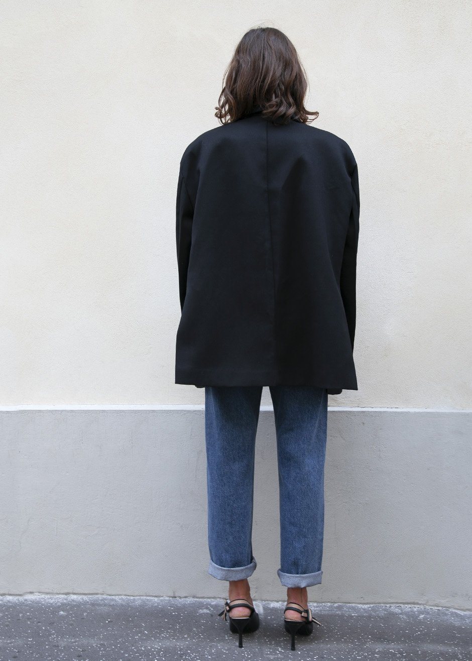 Frankie Oversized Boyfriend Blazer - Black - 8