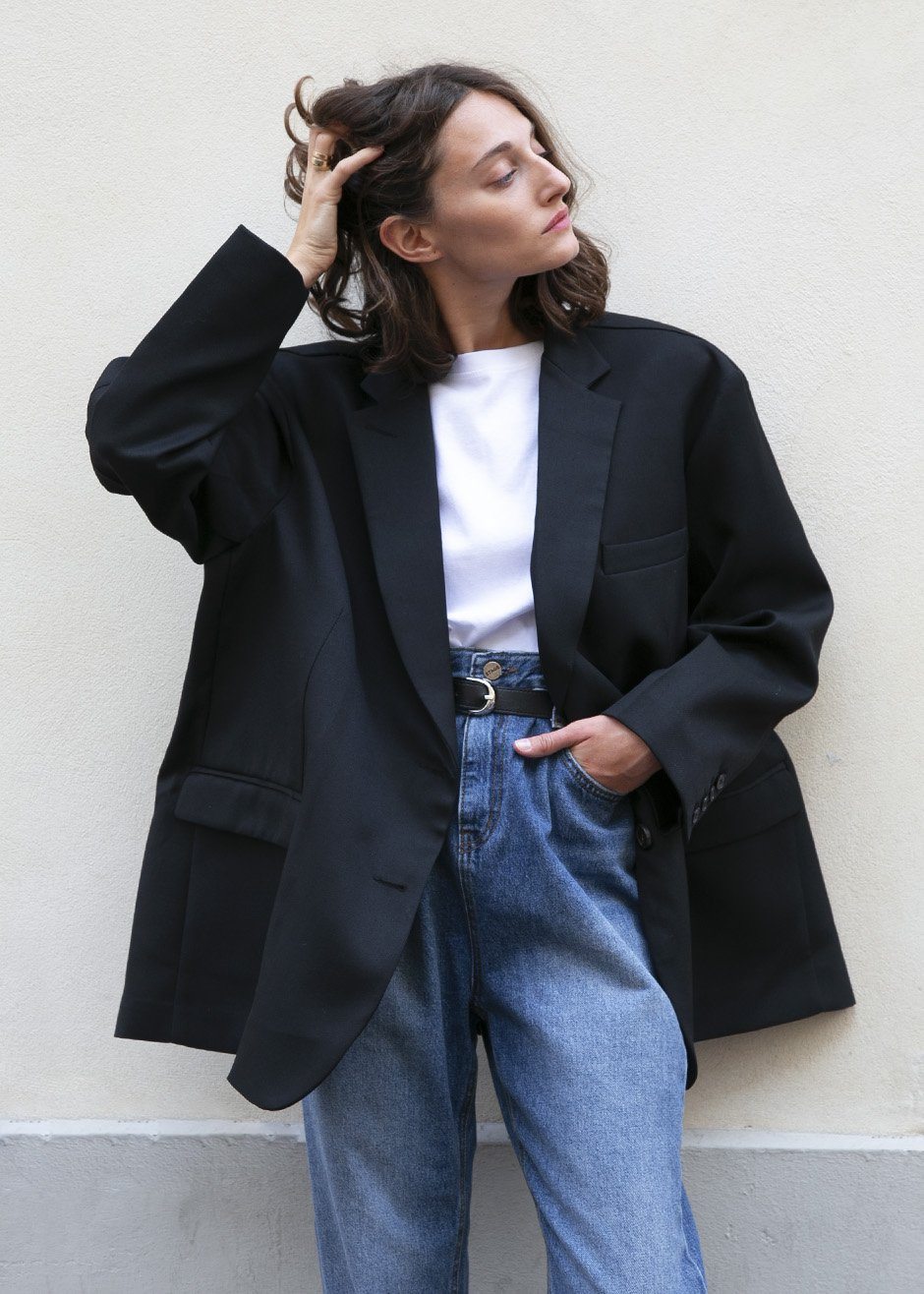 Frankie Oversized Boyfriend Blazer - Black - 3