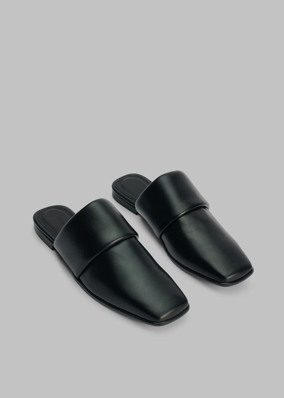 Maliyar leather slip on peppermint sliders Clearance