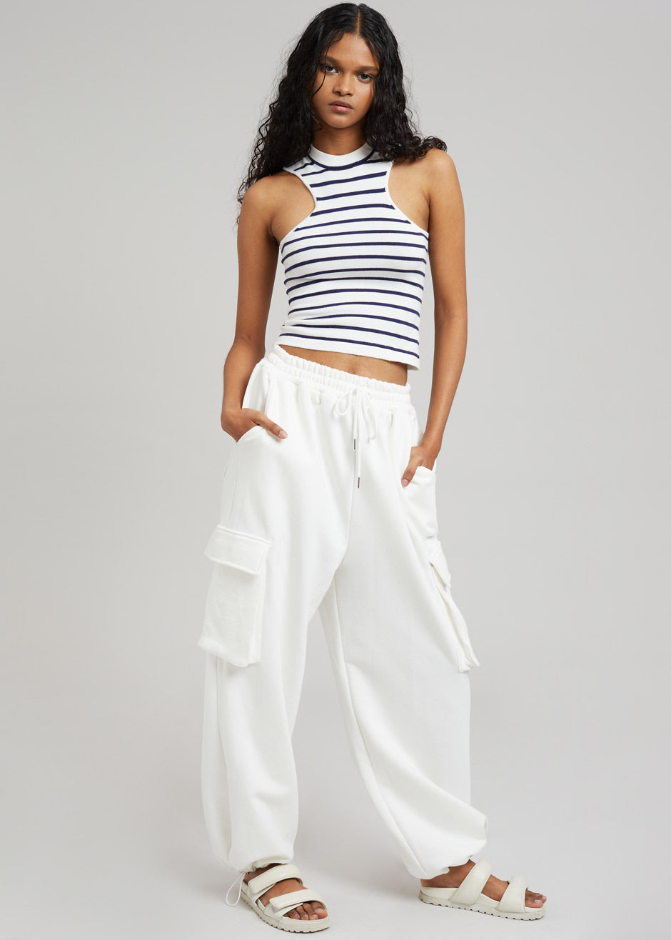 Chava Cargo Joggers - White - 2