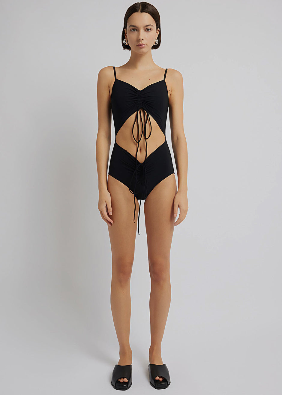 Christopher Esber Ruched Disconnect Swimsuit - Black - 2