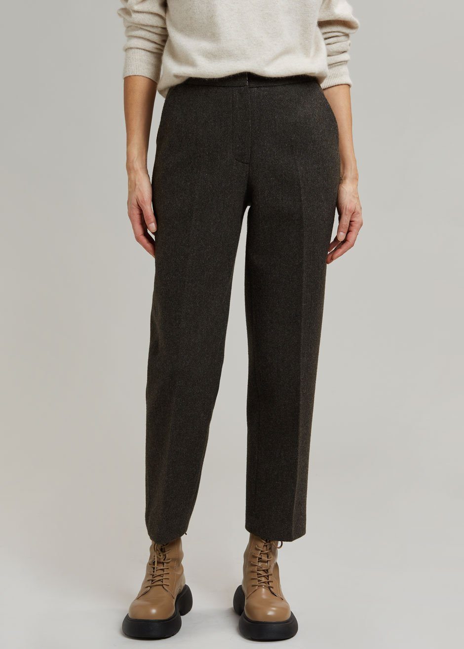 Elan Herringbone Pants - Dark Grey Melange - 2